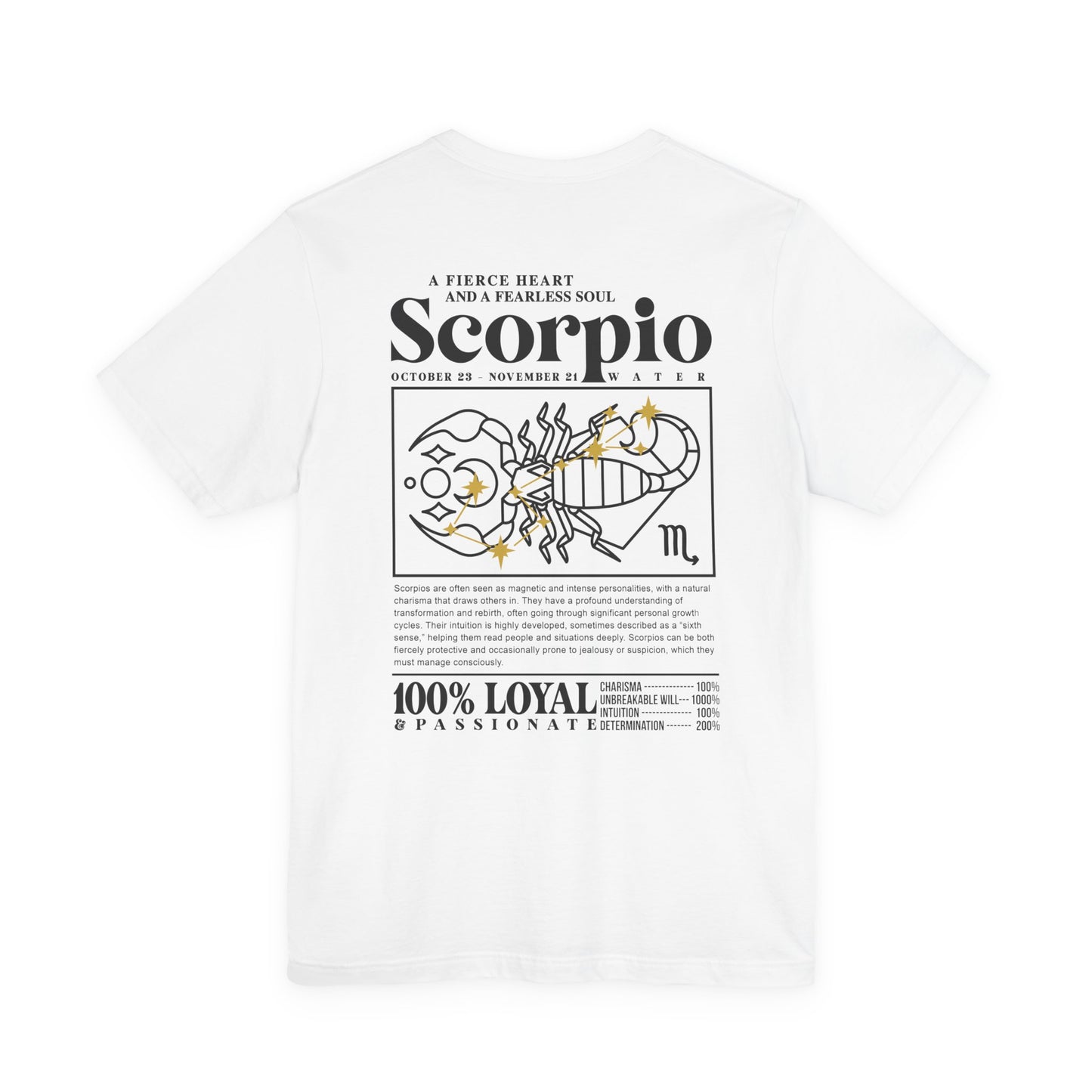 Scorpio Fierce Heart T-Shirt – Zodiac Sign with Bold Scorpion Graphic