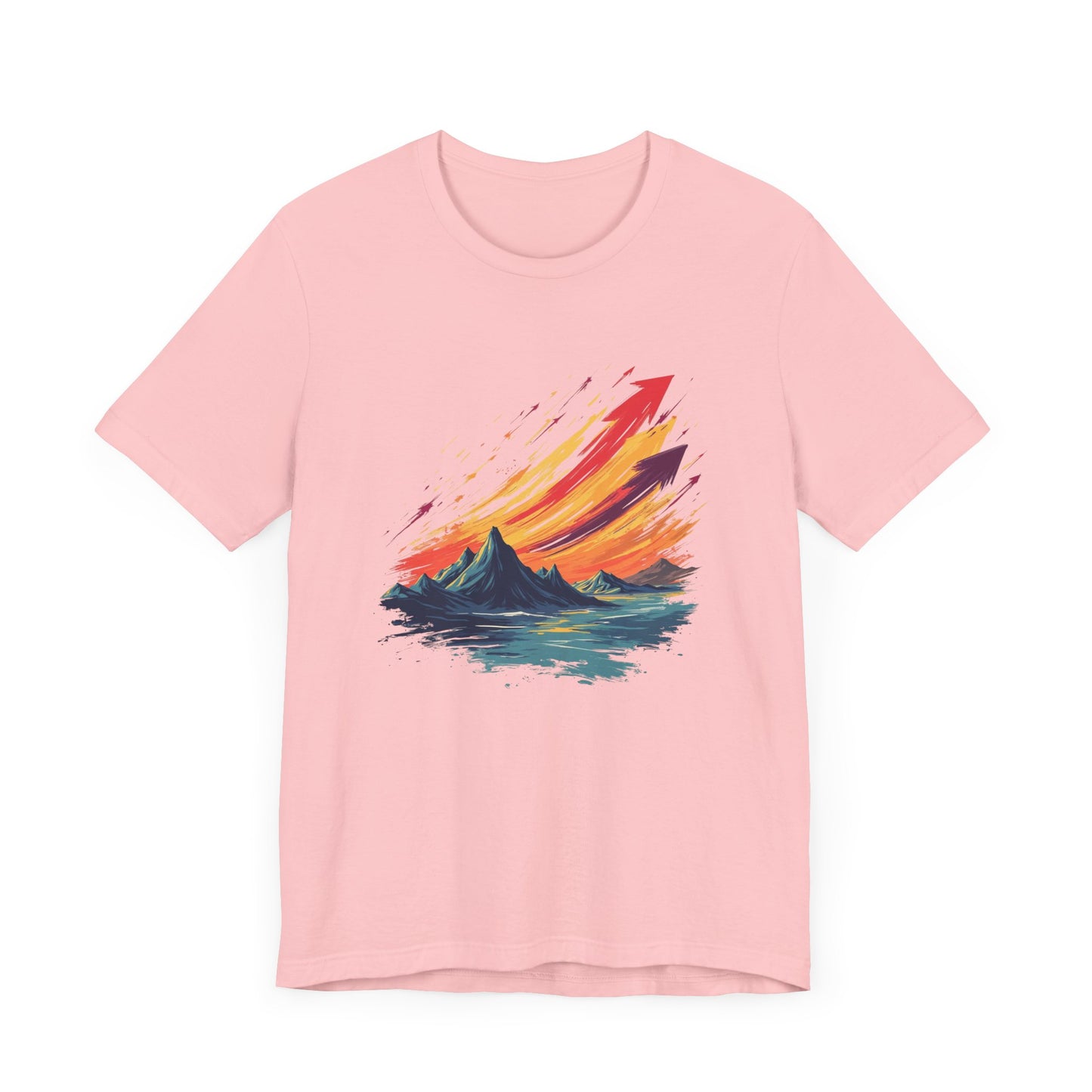 Mountain Sunset Arrows – Vibrant Sky with Upward Arrow Shapes Graphic T-Shirt