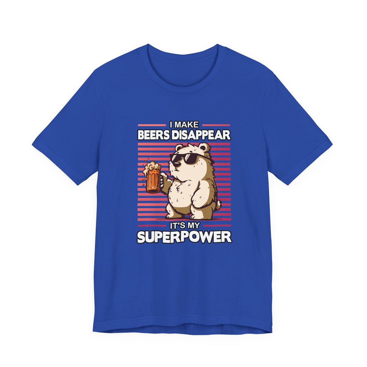 I Make Beers Disappear T-Shirt – Cool Bear With Sunglasses and Beer Funny Graphic Tee