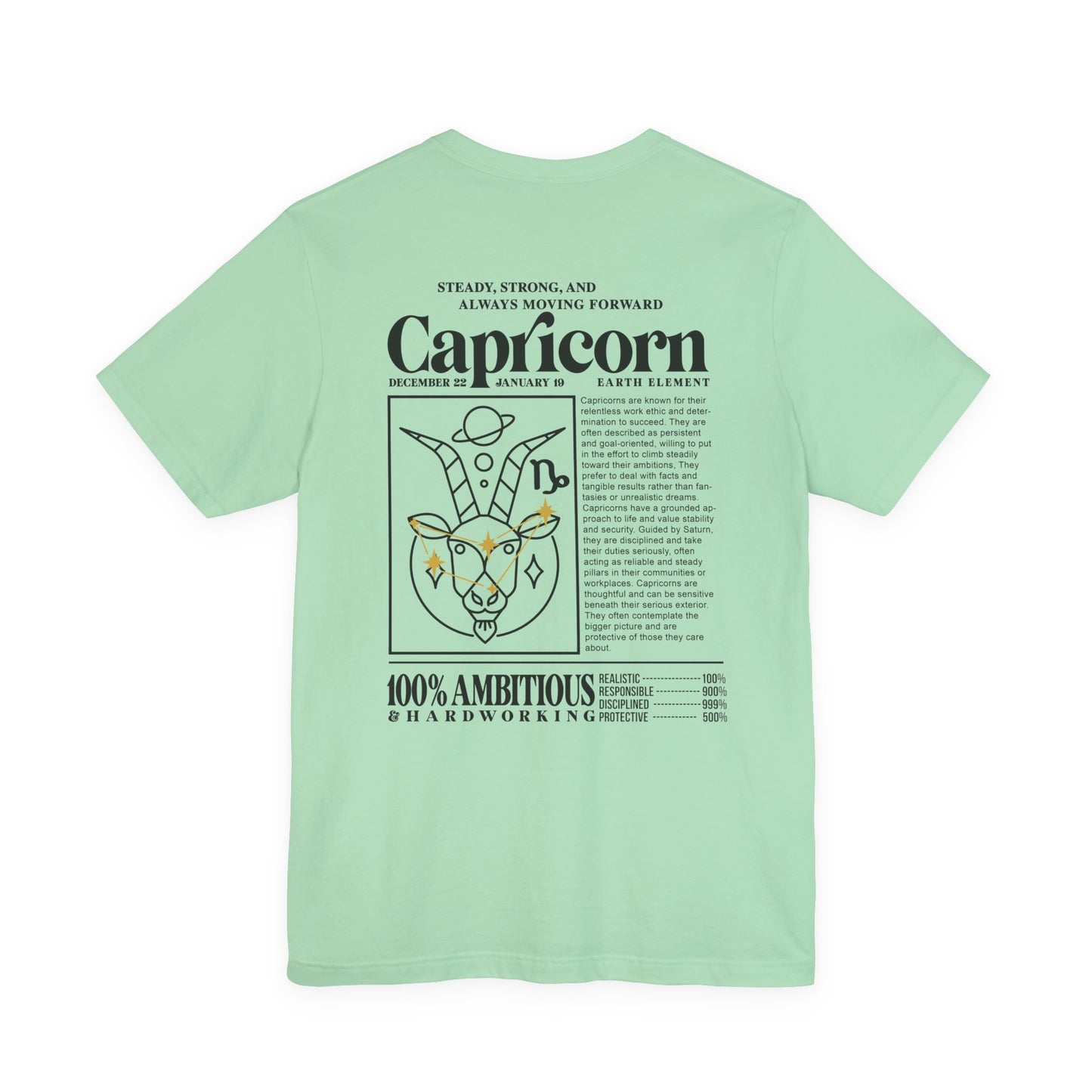 Capricorn Zodiac T-Shirt – Sturdy, Strong and Always Moving Forward Earth Element