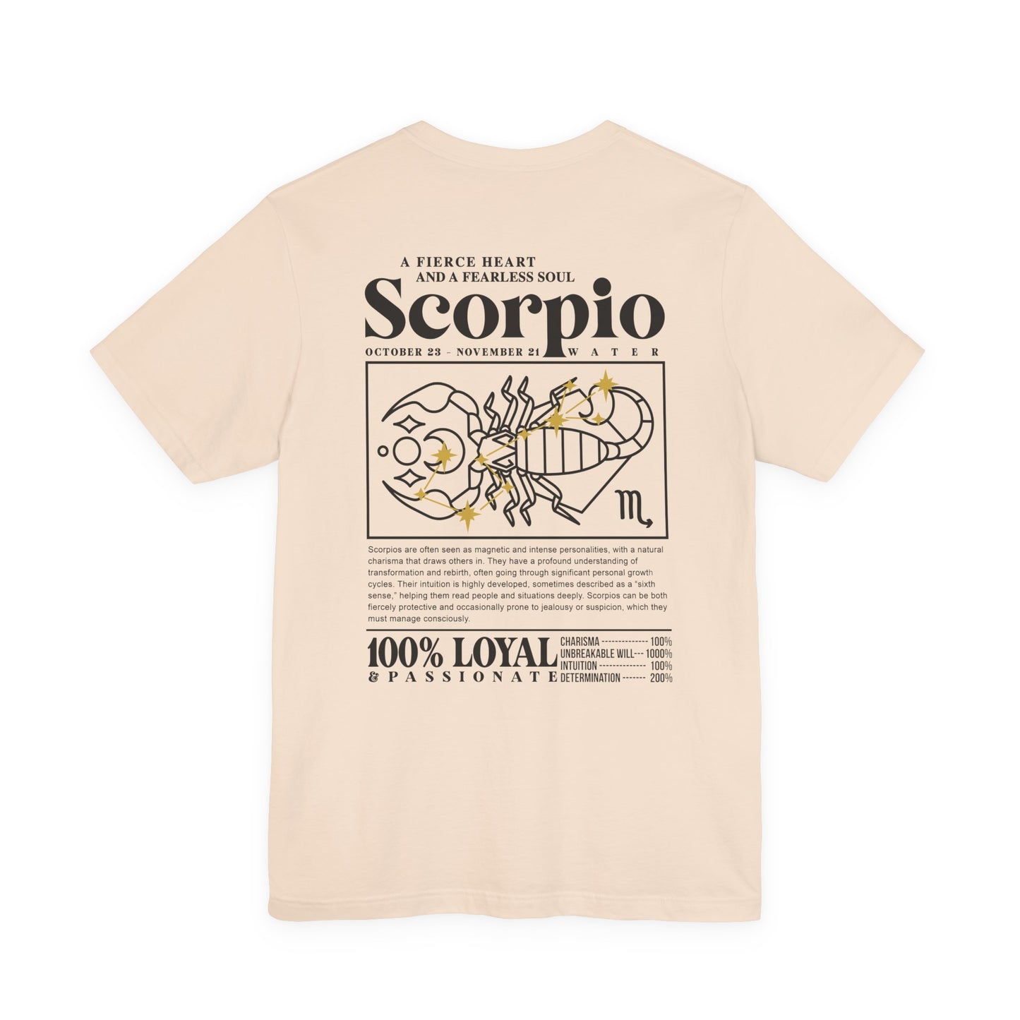 Scorpio Fierce Heart T-Shirt – Zodiac Sign with Bold Scorpion Graphic