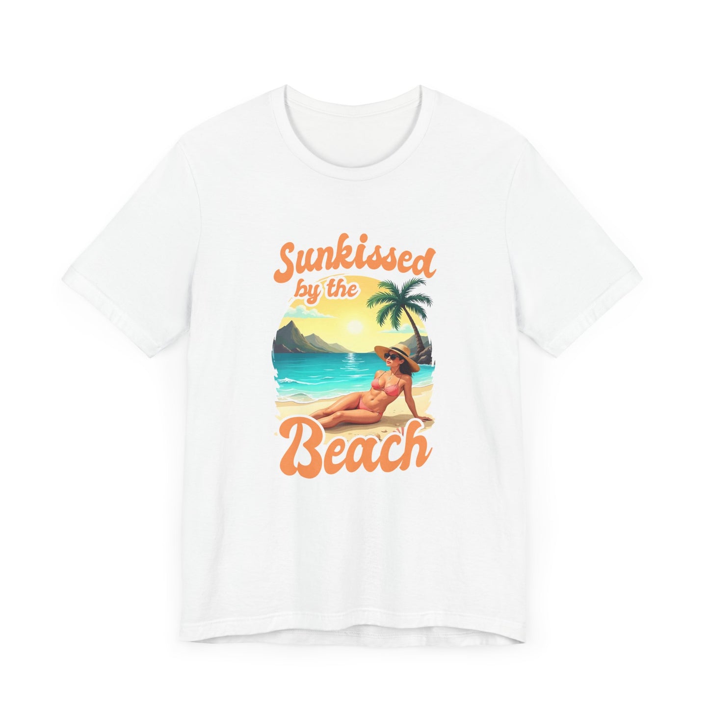 Sunkissed by the Beach – Relaxed Lady on Palm Shore Graphic T-Shirt