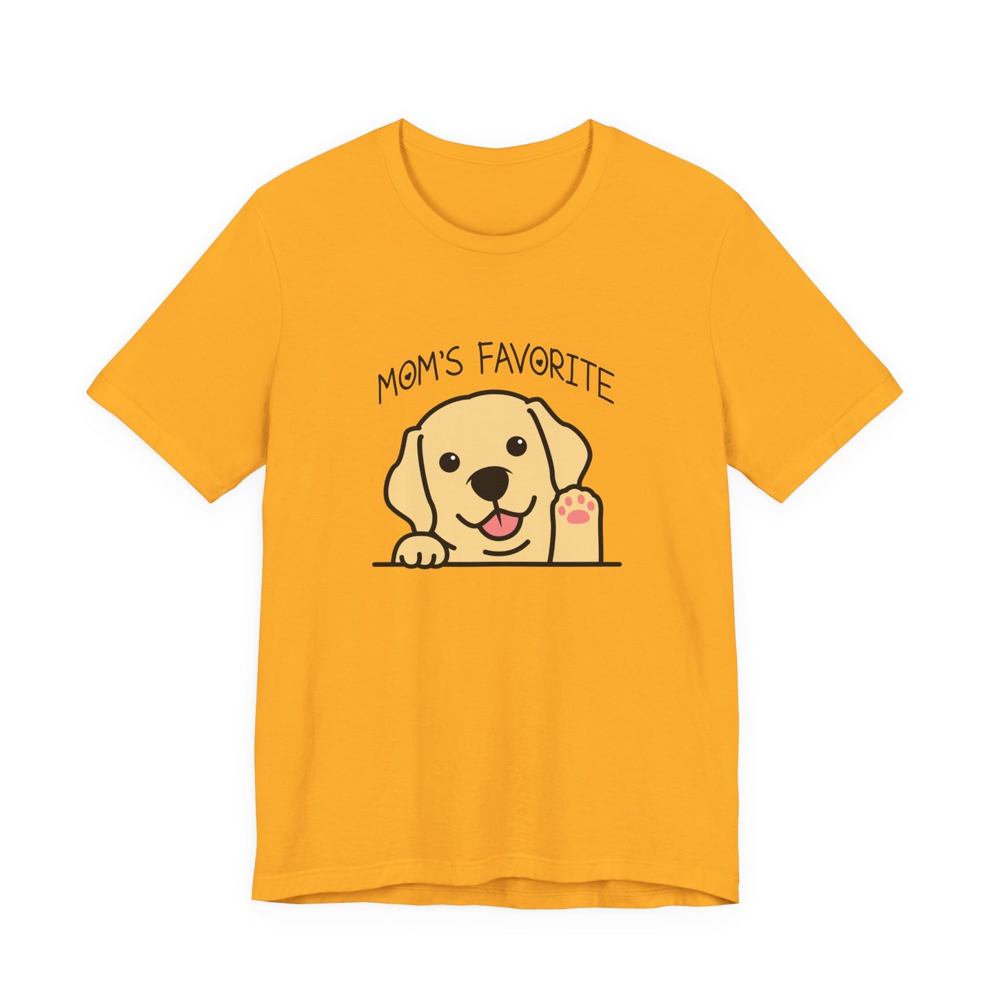 Moms Favorite Dog Waving Paw Tshirt Cute Happy Canine Design
