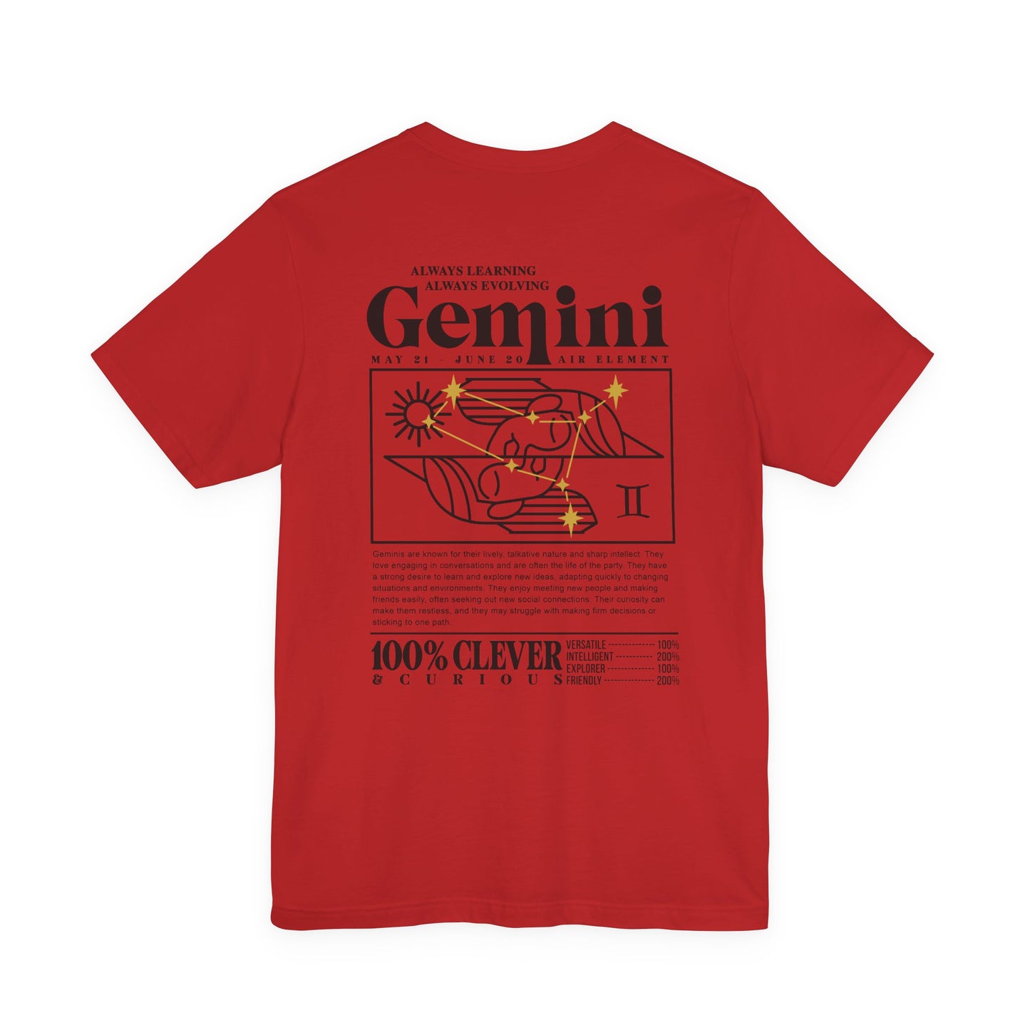Gemini Zodiac T-Shirt – Clever and Curious Air Sign Graphic