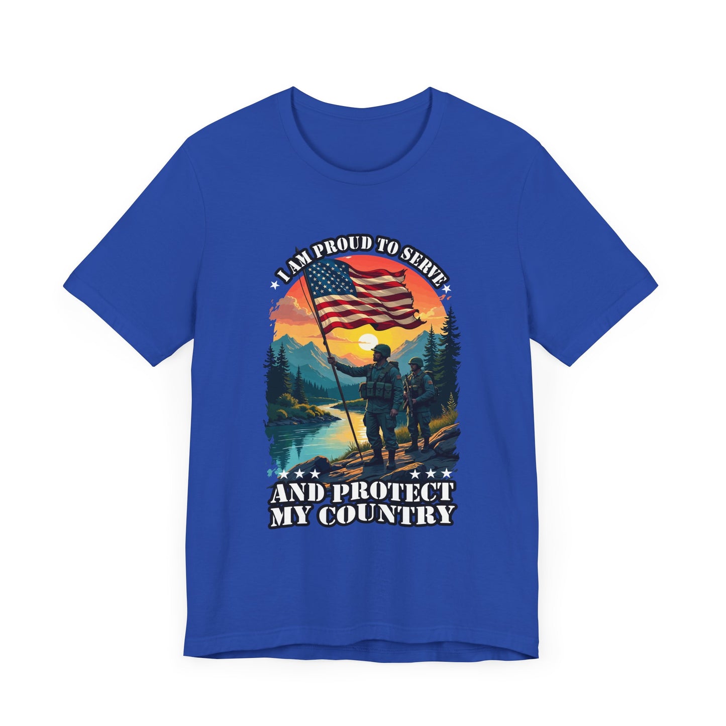 Proud to Serve and Protect My Country T-Shirt – Patriotic Military Graphic Tee