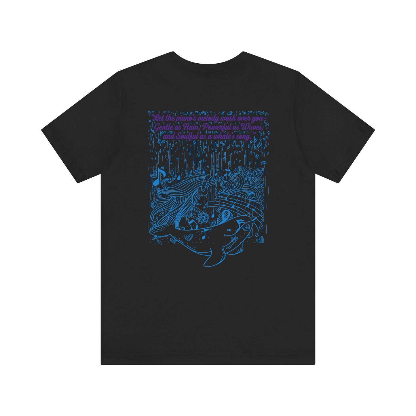 Gentle Rain, Powerful Waves, Soulful Whale Song Piano T-Shirt