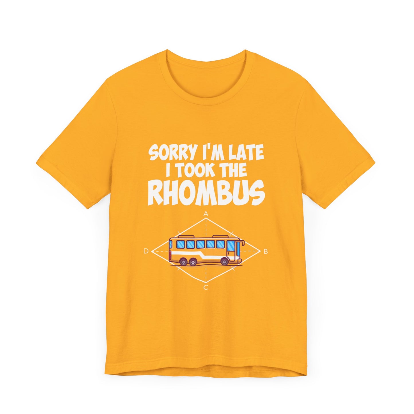 Math Joke Shirt – I Took the Rhombus Geometry Bus Graphic