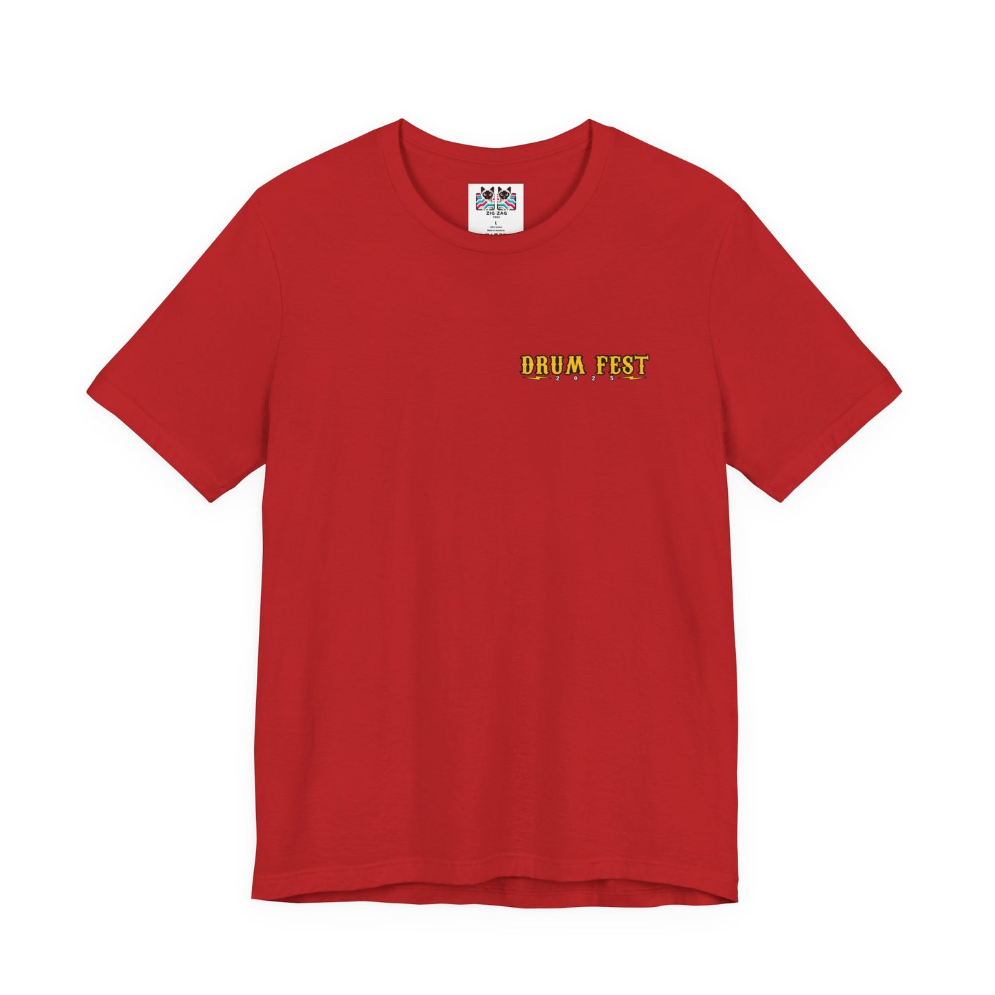 All Bones Drum Fest 2025 T-Shirt – Skeleton Drummer Fiery Rock Design