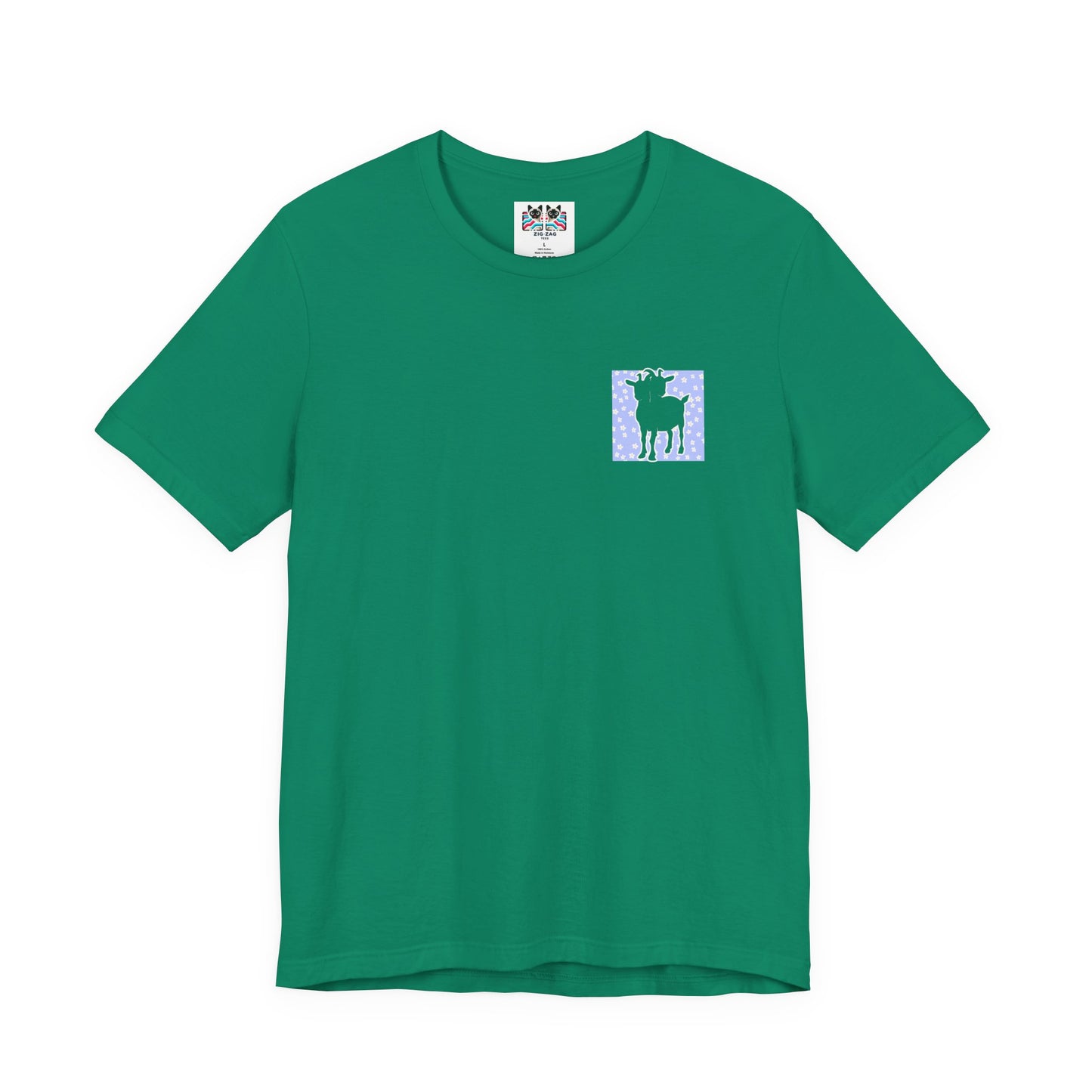 Double-Headed Goat Outline Graphic T-Shirt