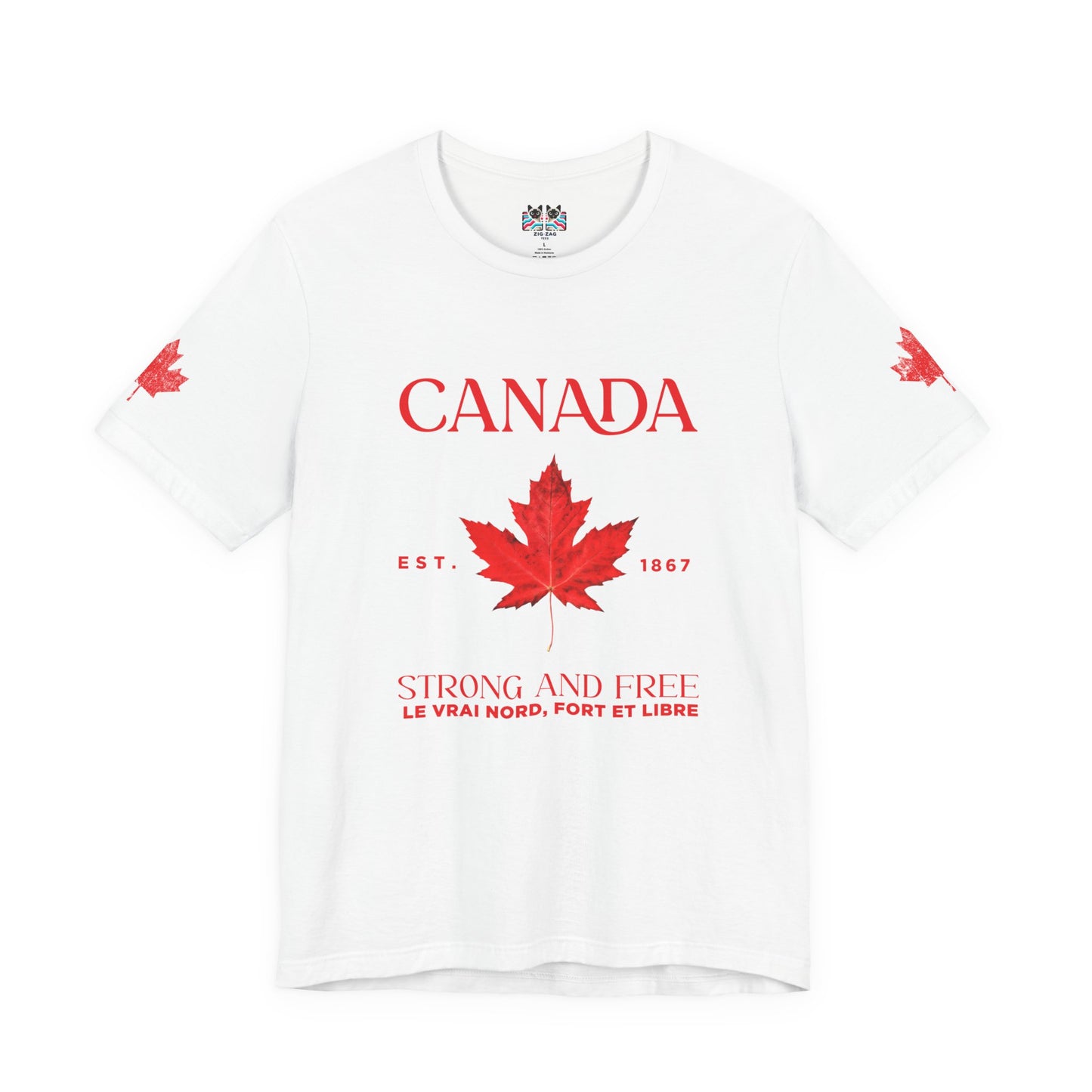 Canada Strong and Free Maple Heritage - Red Print T-Shirt