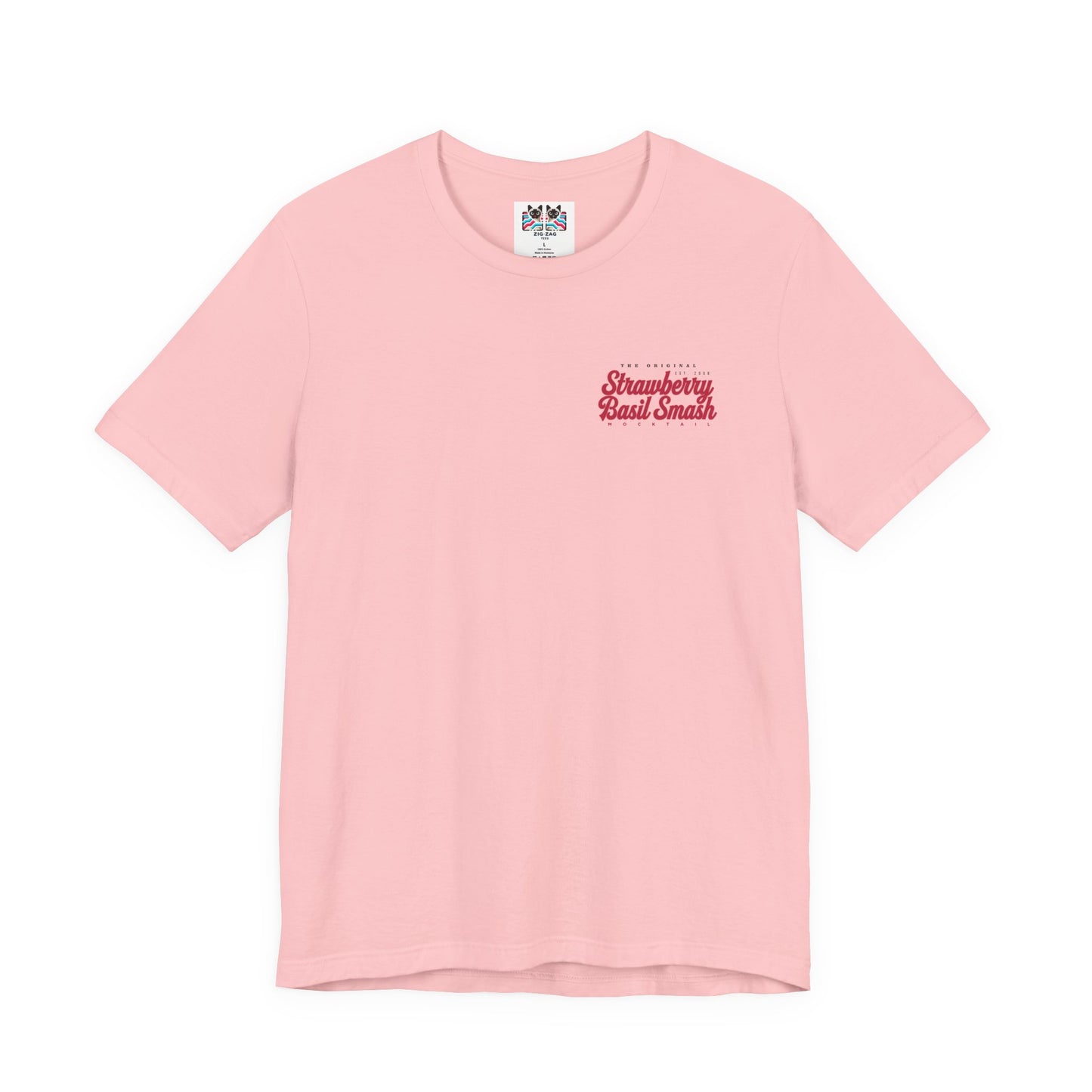 Strawberry Basil Smash Mocktail T-Shirt – Featuring Vibrant Summer Drink Graphic
