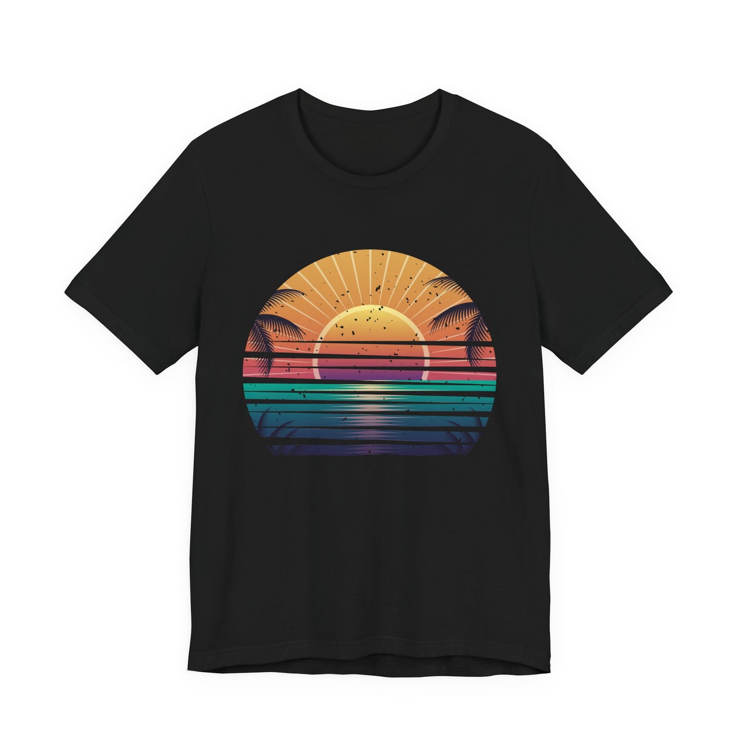 Sun Kissed & Ocean Blissed – Beach Sunset with Palm Trees Graphic T-Shirt