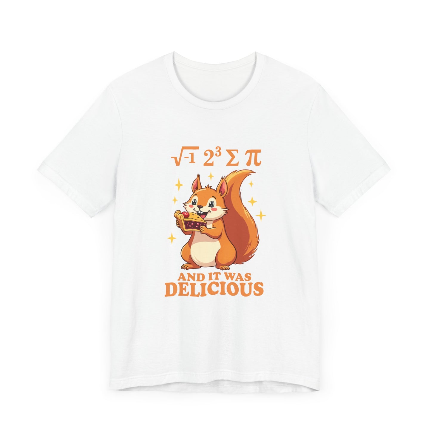 Funny Math Squirrel T-Shirt – “i 8 sum pi and it was delicious” Equation Pun