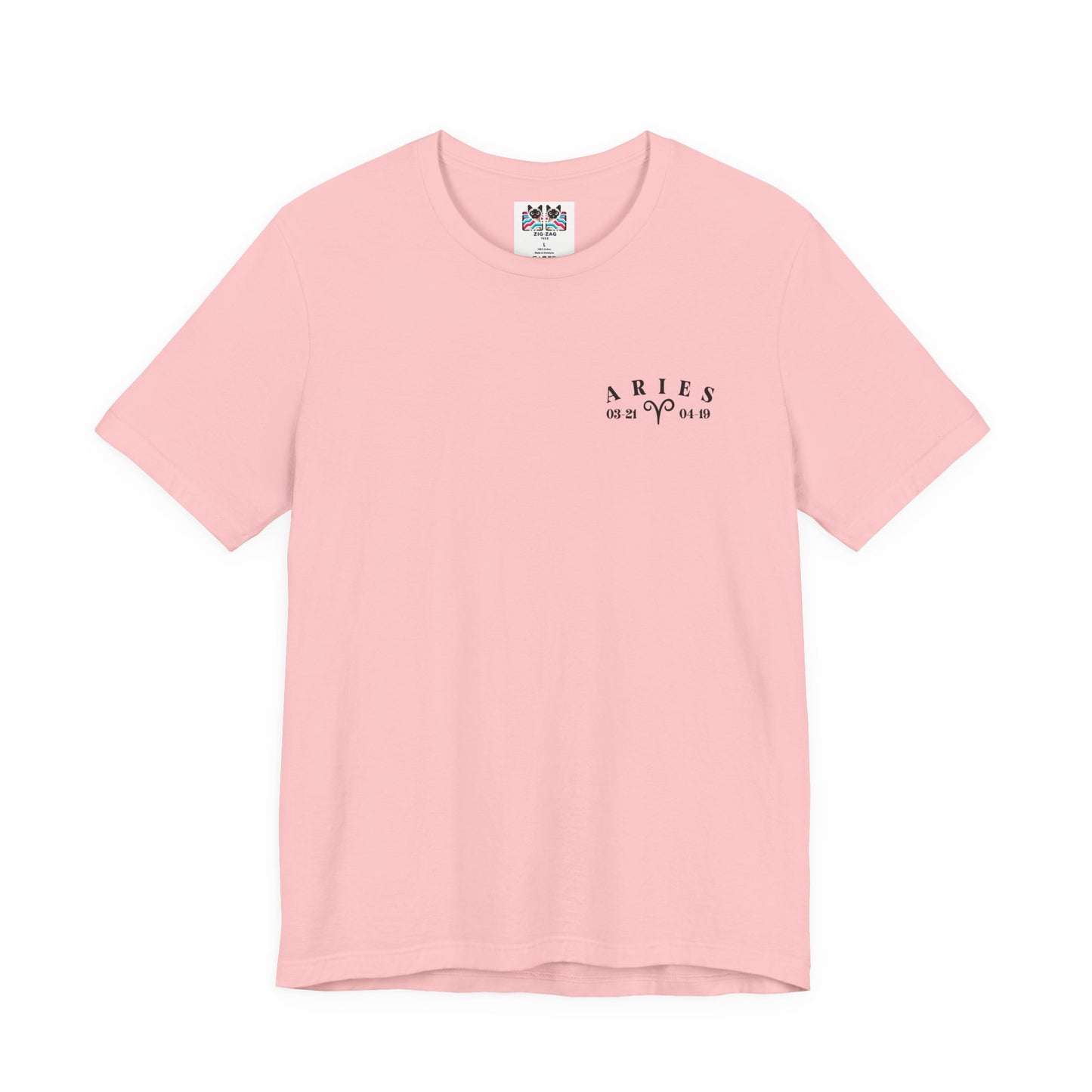 Aries Zodiac T-Shirt – Ram Head with Constellation and Floral Background