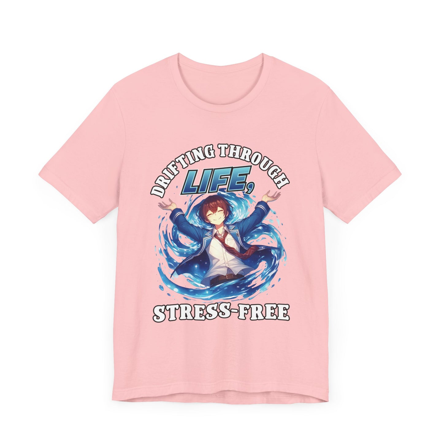 Let Go And Let Flow Shirt, Tranquil Anime Boy Tee, Water Energy Graphic T Shirt, Spiritual Release Apparel, Calm Vibes Minimalist Top
