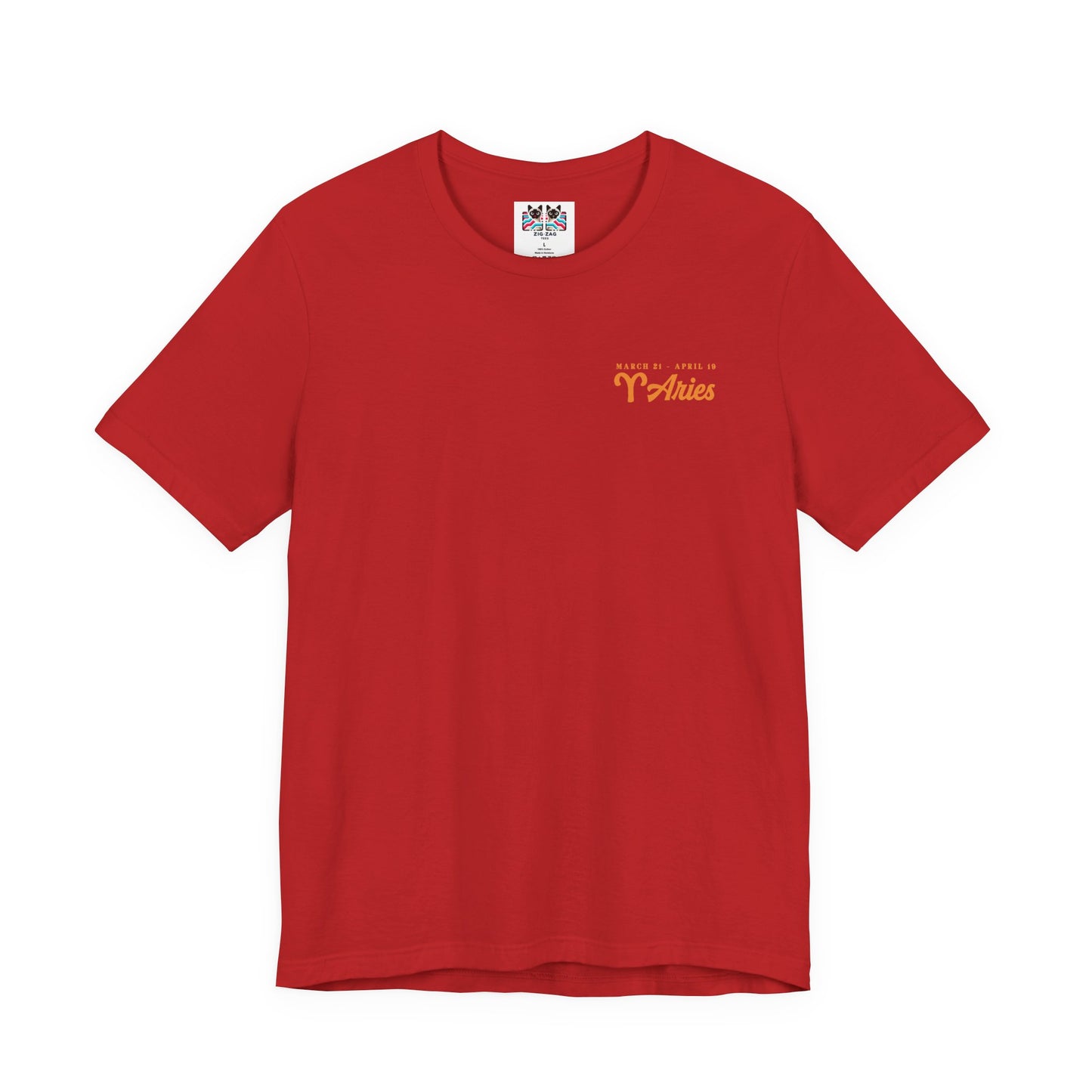 Aries Fueled by Fire T-Shirt – Ram Head with Zodiac Astrological Wheel