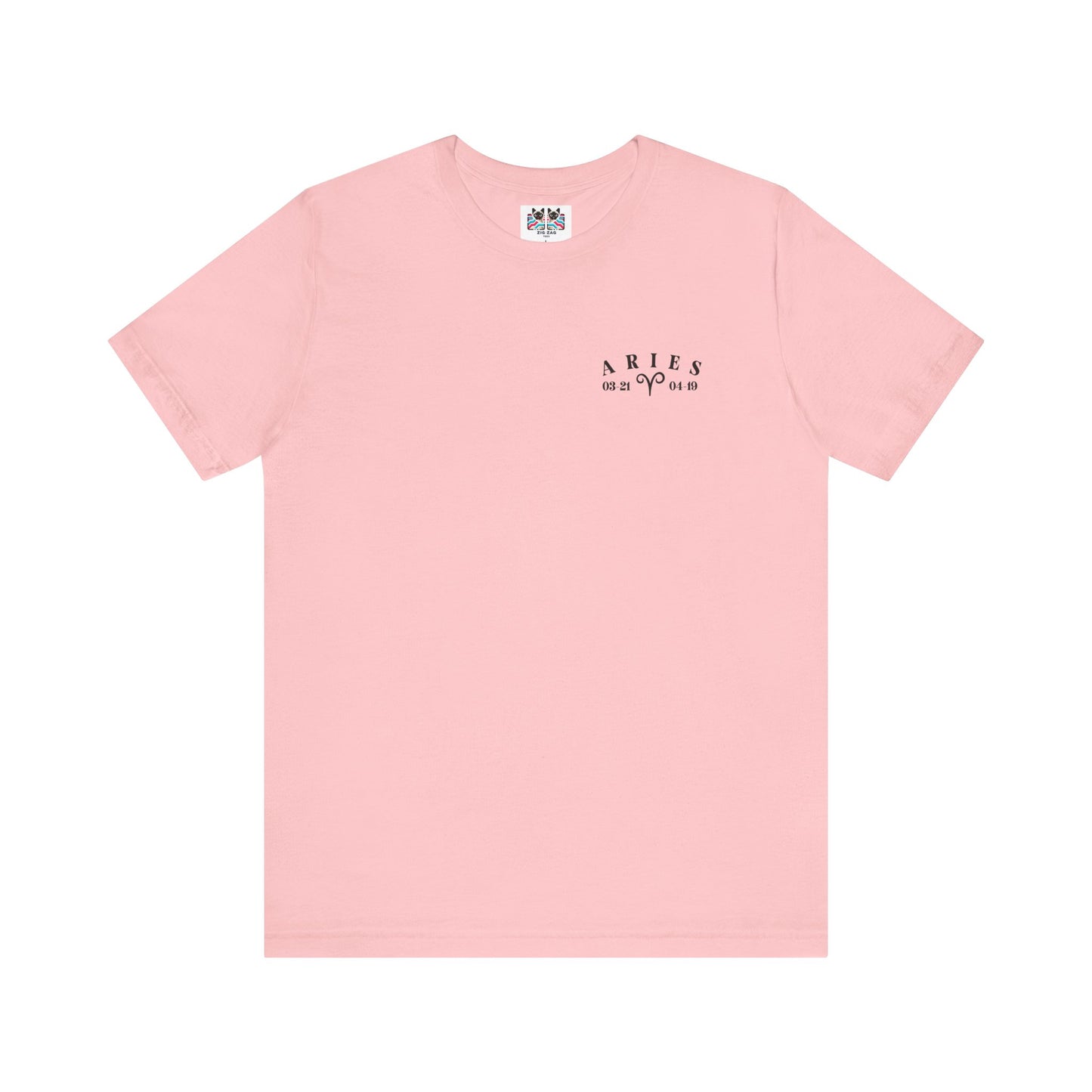 Aries Zodiac T-Shirt – Ram Head with Constellation and Floral Background