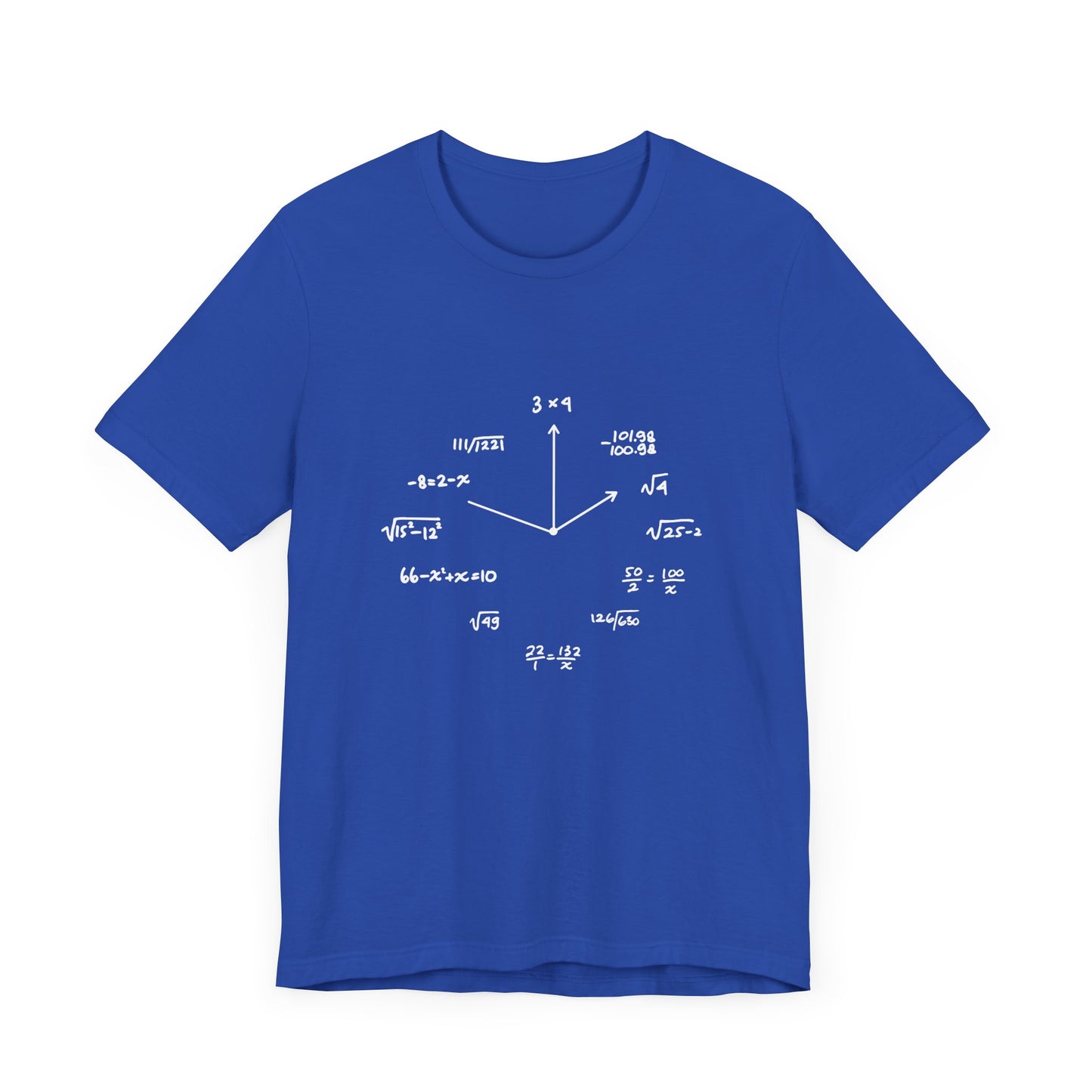 Math Clock T-Shirt – Funny Equations as Clock Numbers Graphic Tee