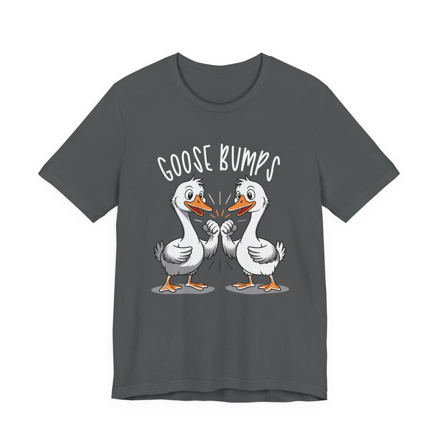 Goose Bumps T-Shirt – Funny Two Geese Fist Bump Cartoon Graphic Tee