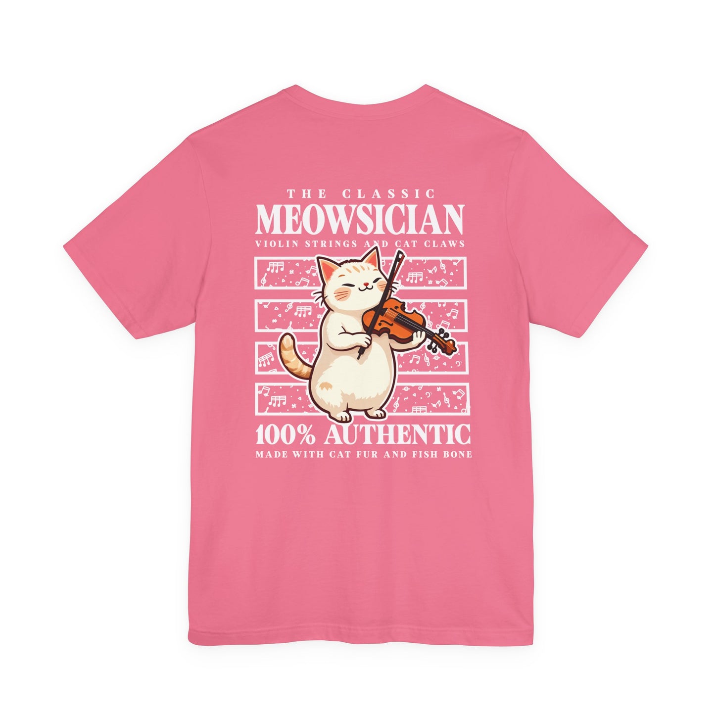 The Classic Meowsician T-Shirt – Cat & Violin Music Notes Fun Graphic