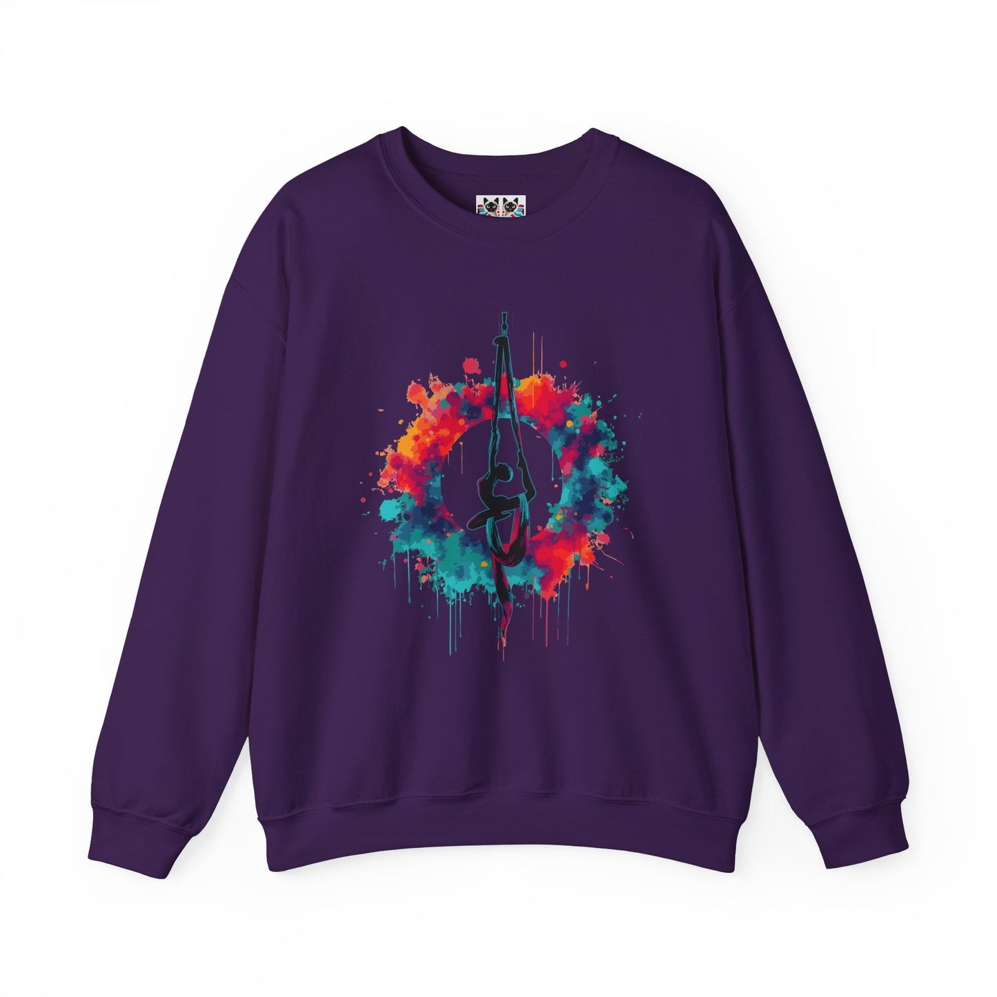 Aerialist Colorsplash - Vibrant Aerial Yoga & Dance Crewneck Sweatshirt
