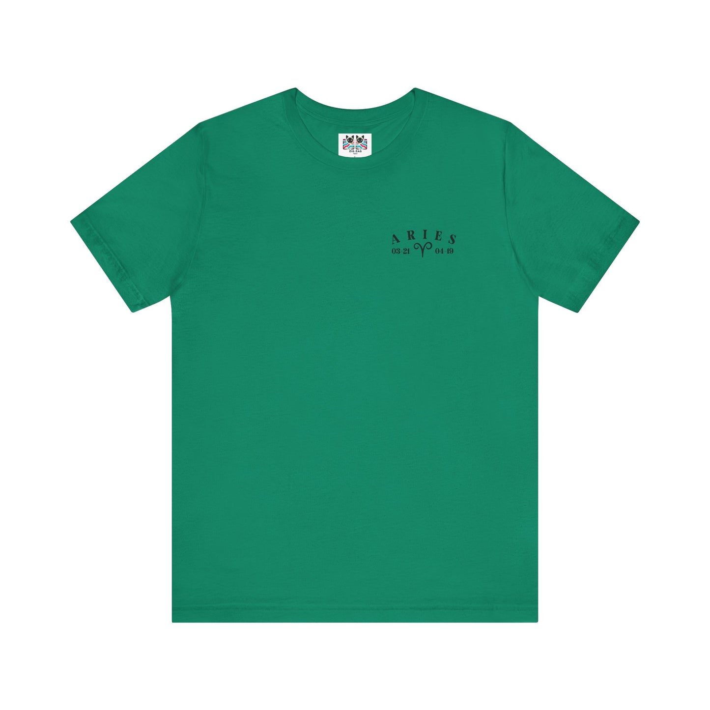 Aries Zodiac T-Shirt – Ram Head with Constellation and Floral Background