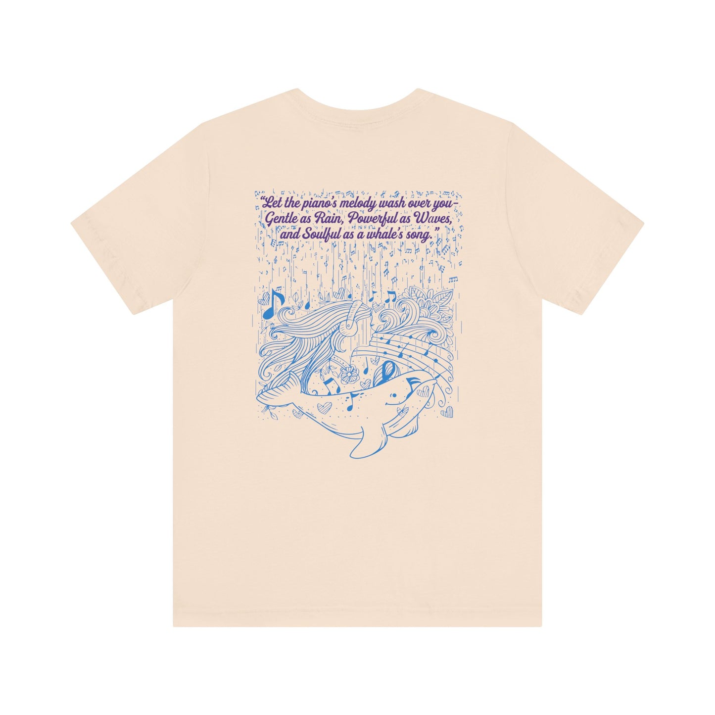 Gentle Rain, Powerful Waves, Soulful Whale Song Piano T-Shirt
