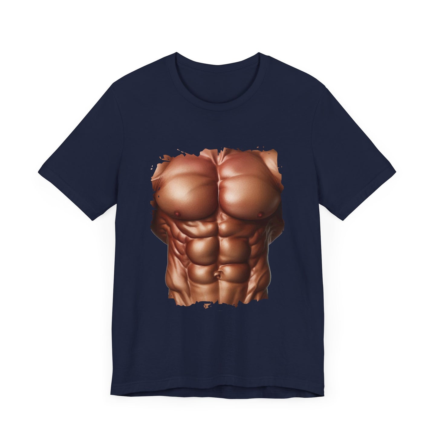 Chest Six Pack Abs Shirt, Muscles Bodybuilder Tee, Printed Gym T Shirt, Fitness Buff Costume Apparel, Fake Abs Funny Graphic Top