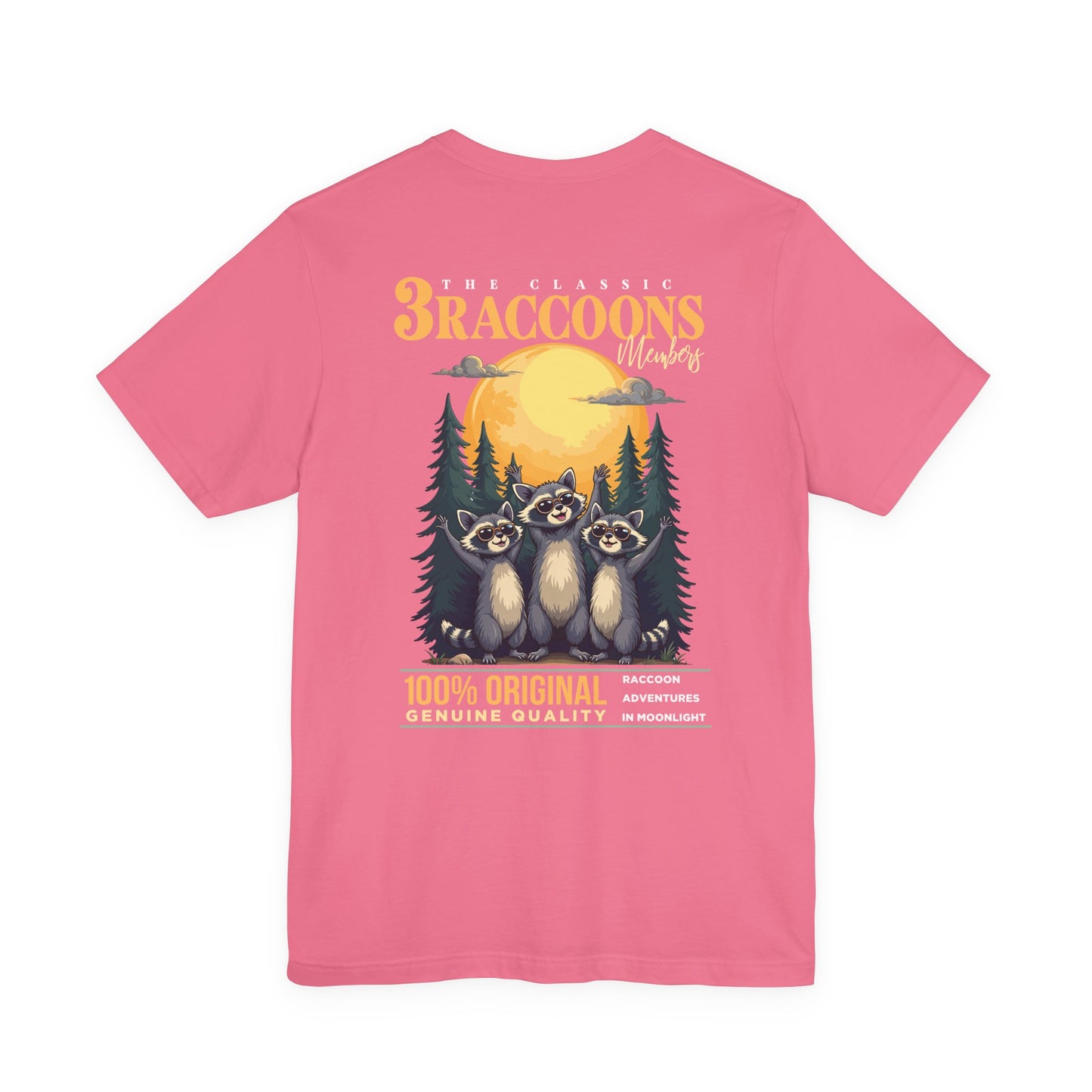 The Classic 3 Raccoons Members T-Shirt – Moonlight Raccoon Adventure Graphic