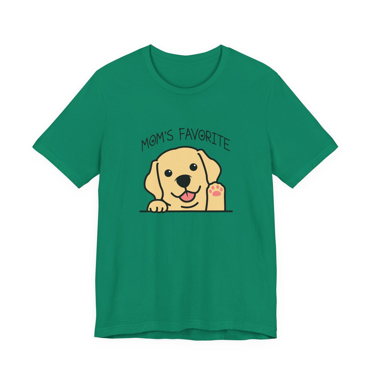 Moms Favorite Dog Waving Paw Tshirt Cute Happy Canine Design