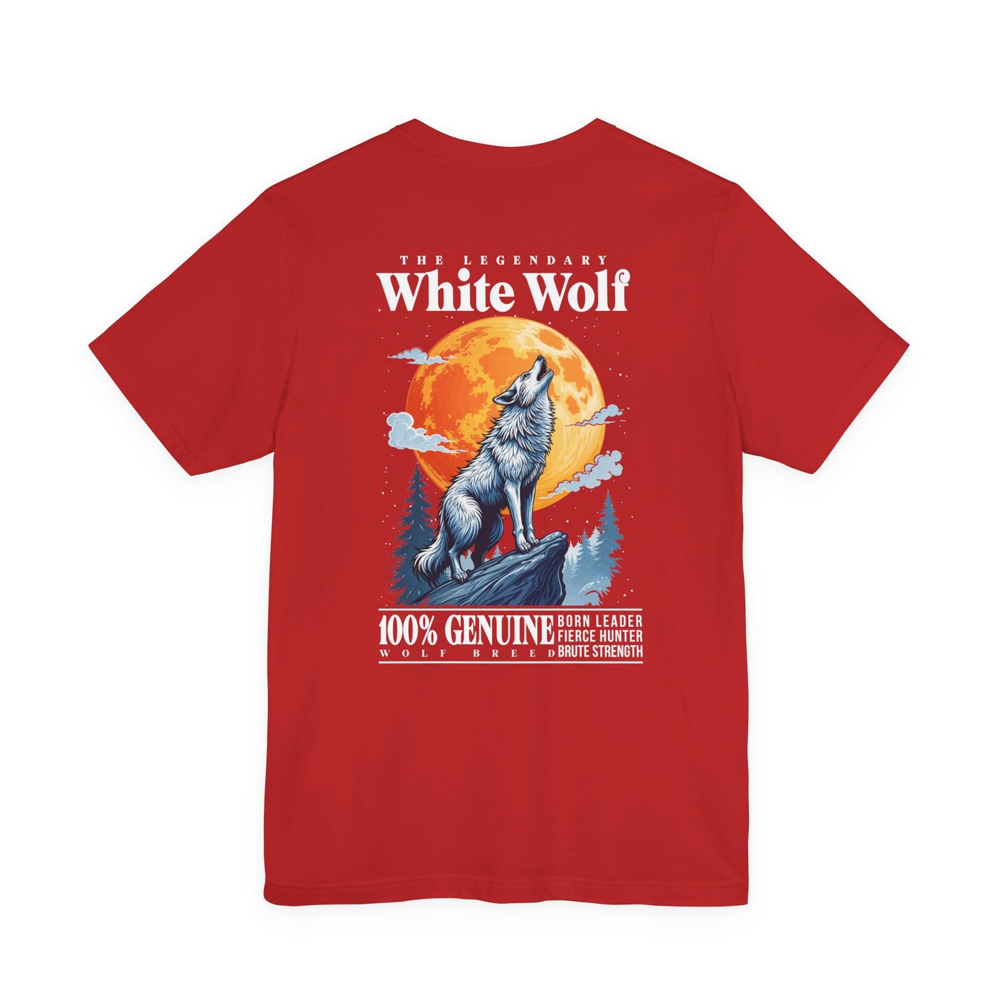 The Legendary White Wolf T-Shirt – Majestic Wolf Howling at Full Moon