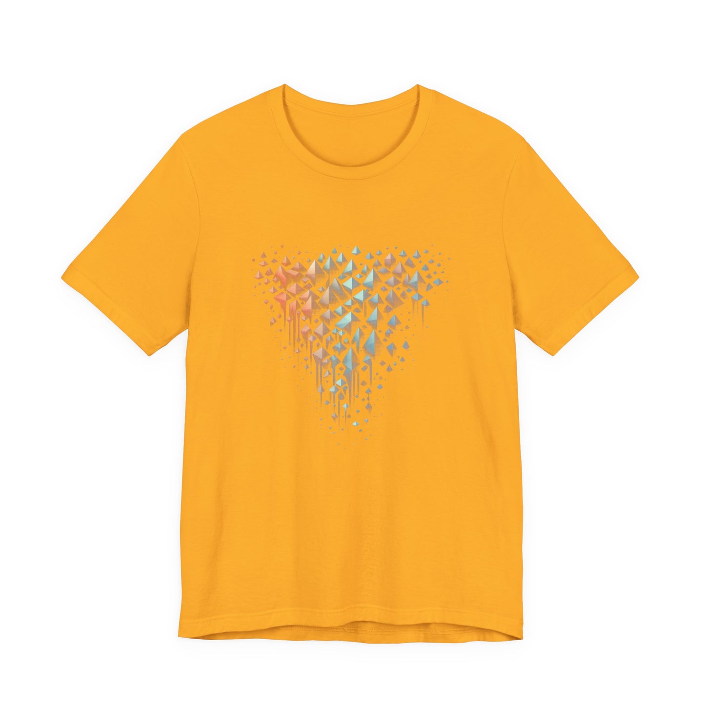Triangle Cascade – Abstract Pyramid Alignment Graphic T-Shirt