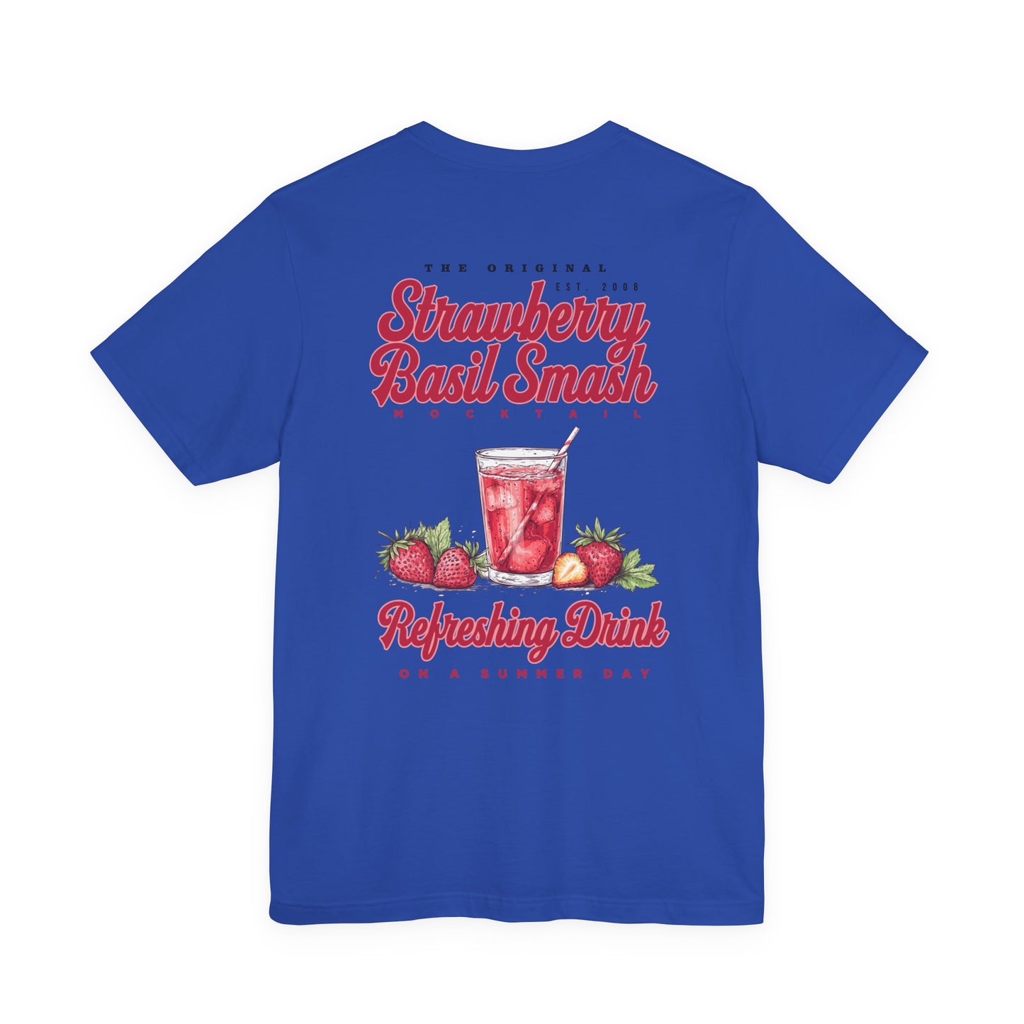 Strawberry Basil Smash Mocktail T-Shirt – Featuring Vibrant Summer Drink Graphic