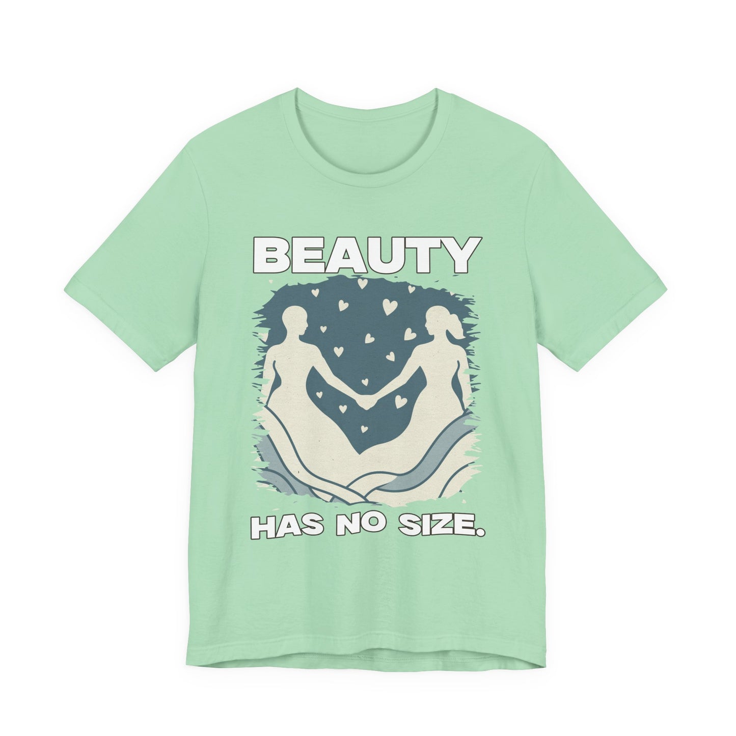 Beauty Has No Size – Inclusive Hands Holding with Heart Emotions Graphic T-Shirt