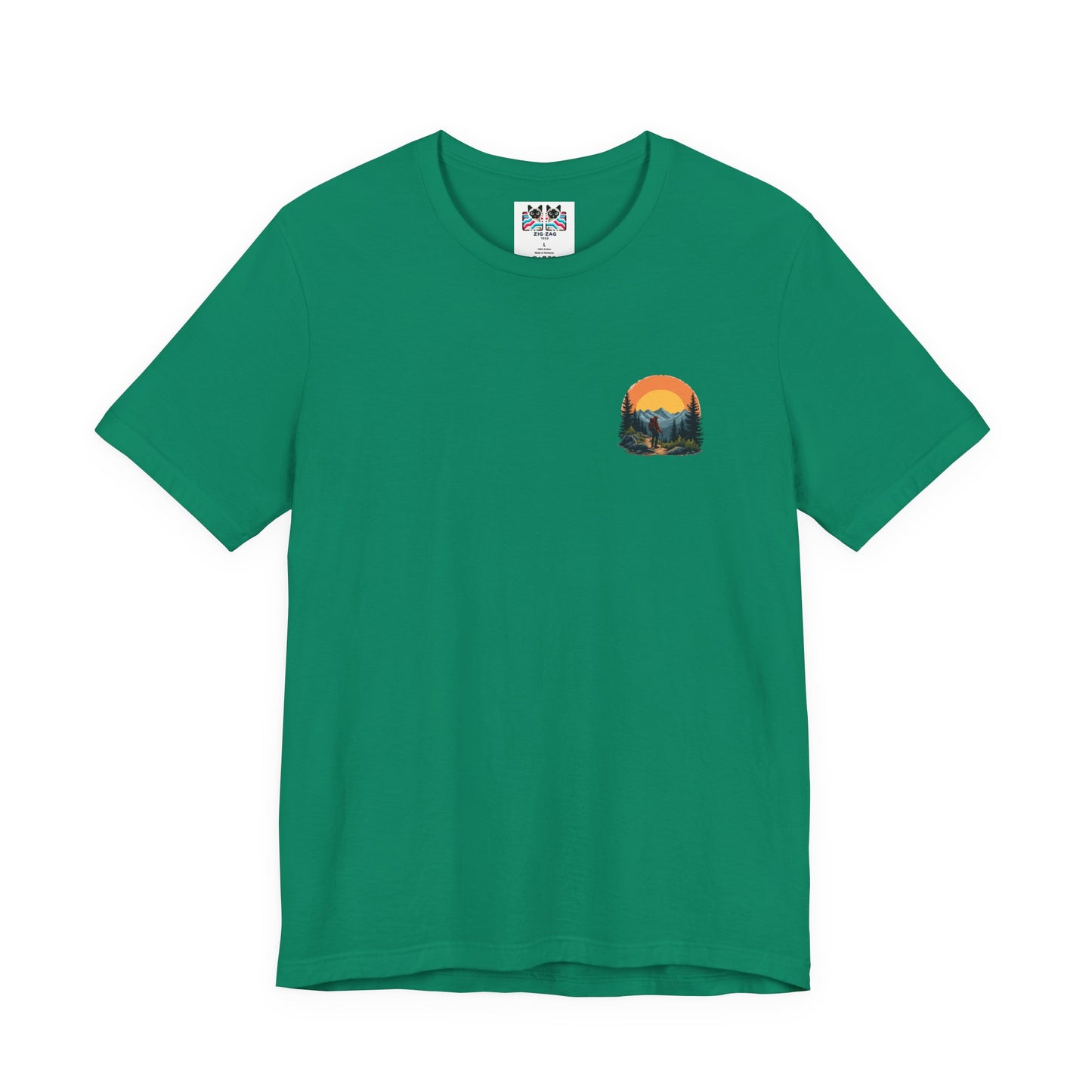 Adventure Seeker Nature Lover T-Shirt – Hiker on Mountain Edge Graphic