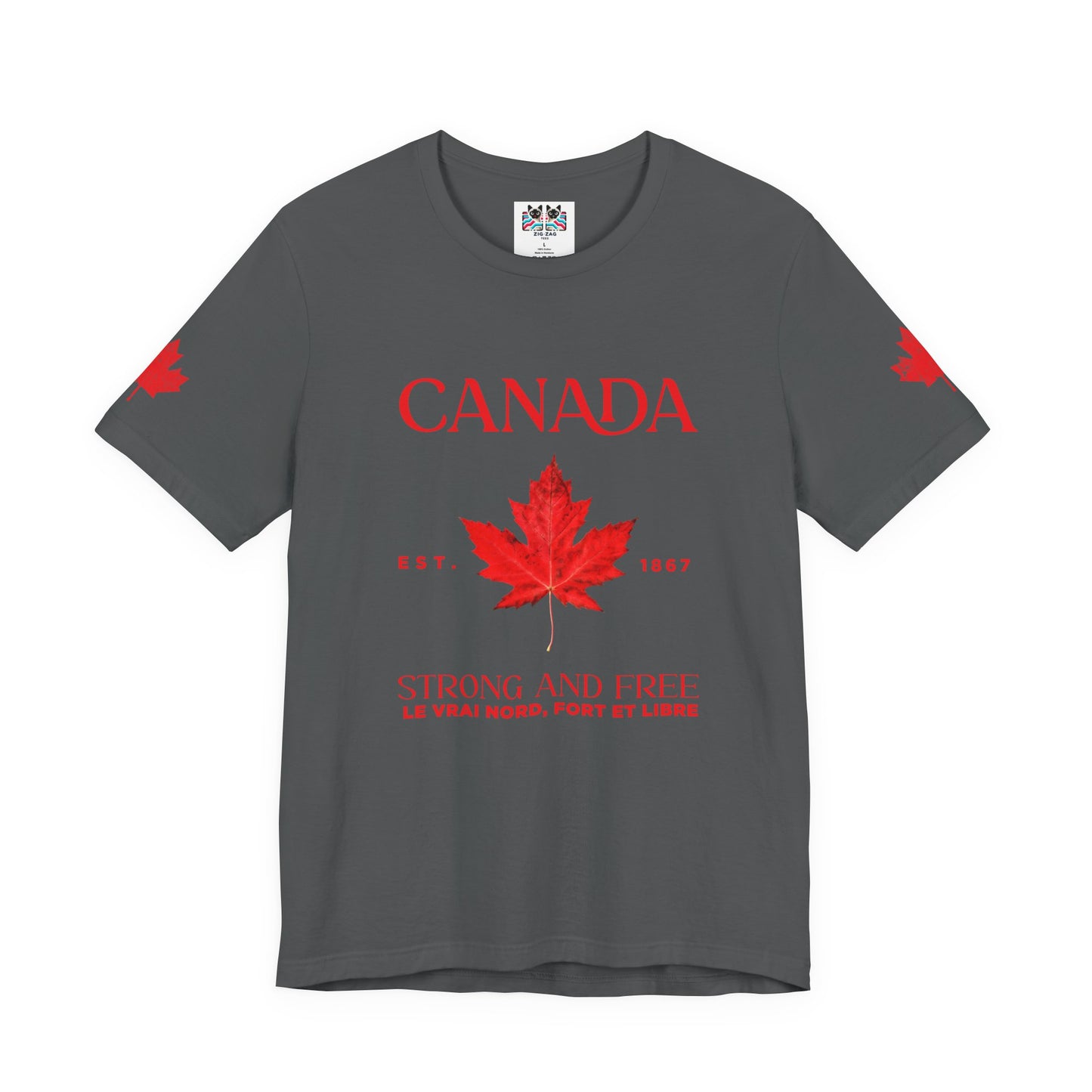 Canada Strong and Free Maple Heritage - Red Print T-Shirt