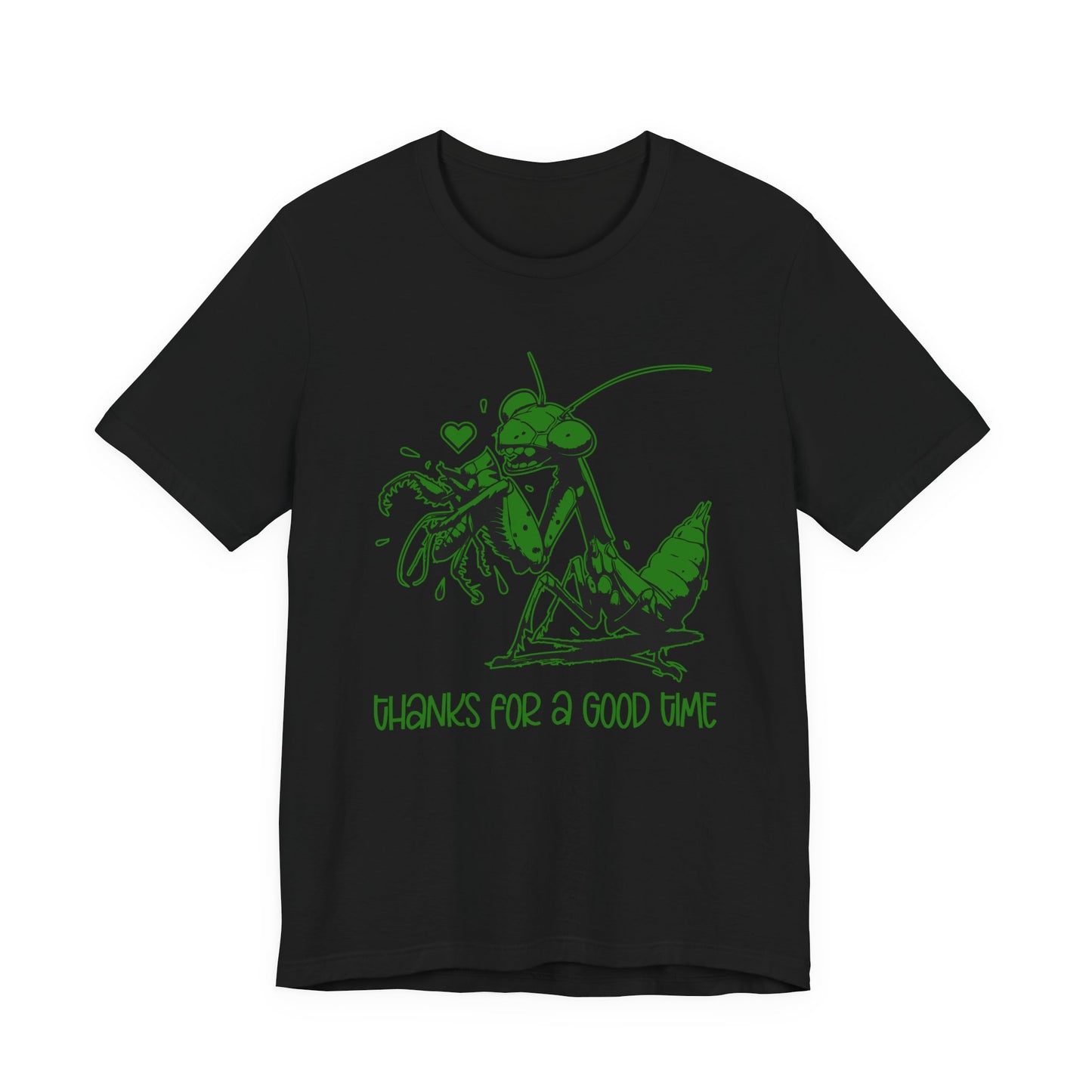 Thanks for a Good Time T-Shirt – Playful Grasshopper Eating Male Graphic Tee