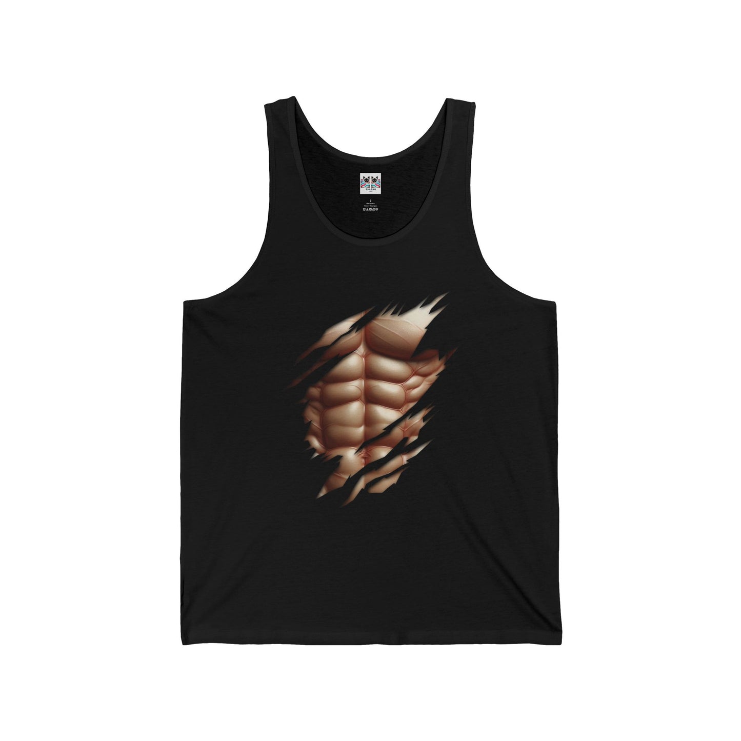 Fake Muscles Ripped Torn Chest - Six Pack Abs Workout Tank Top