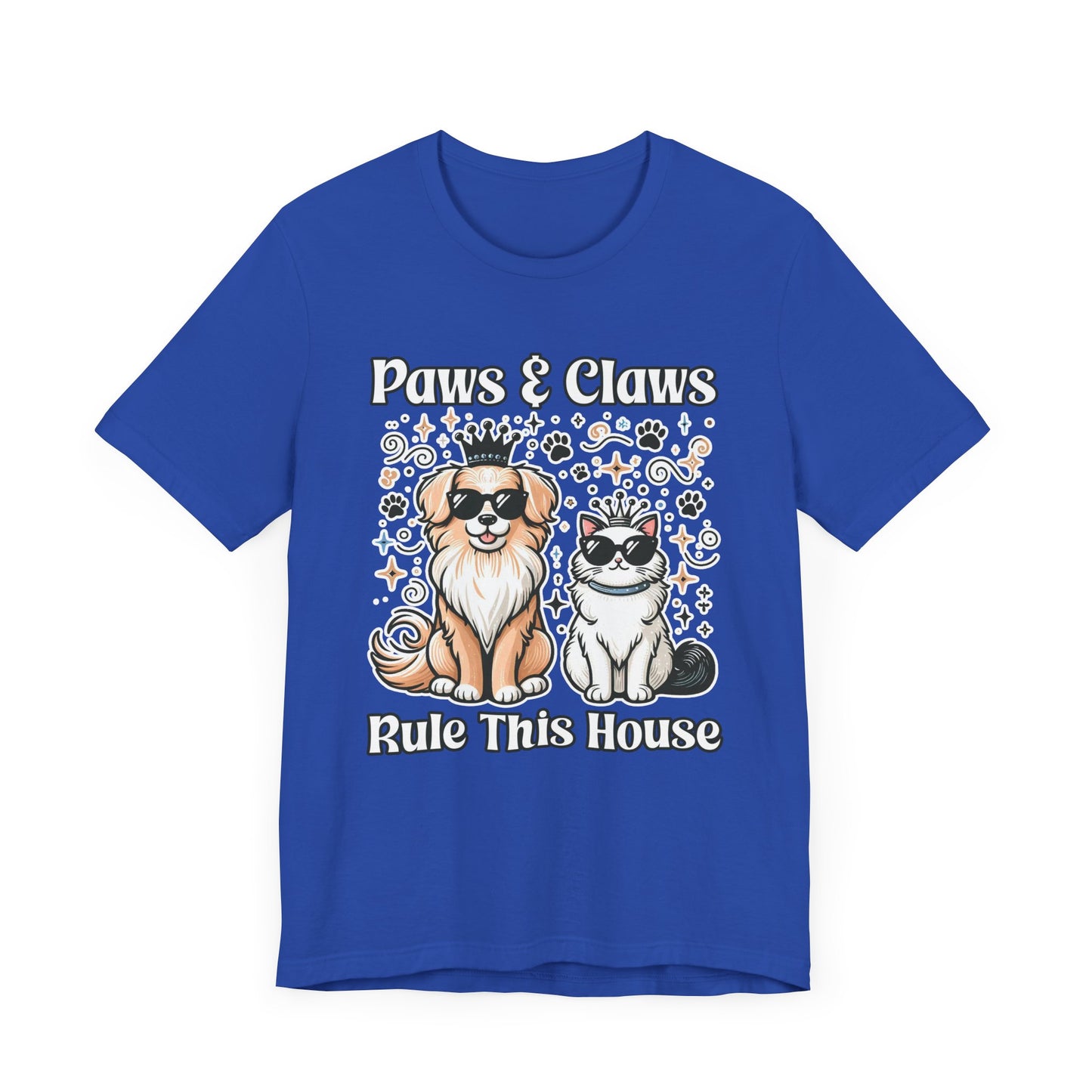 Puppy Face & Paw on a Pile of Treats | Stars & Hearts Reaction Graphic T-Shirt