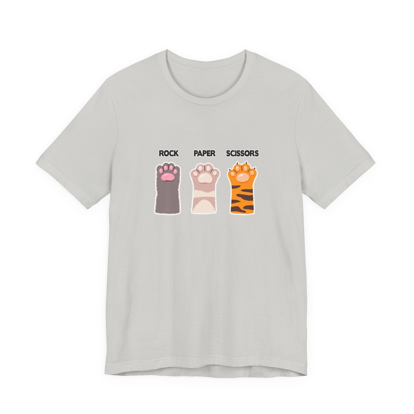 Rock Paper Scissors Cat Paw Tshirt Funny Feline Game Design