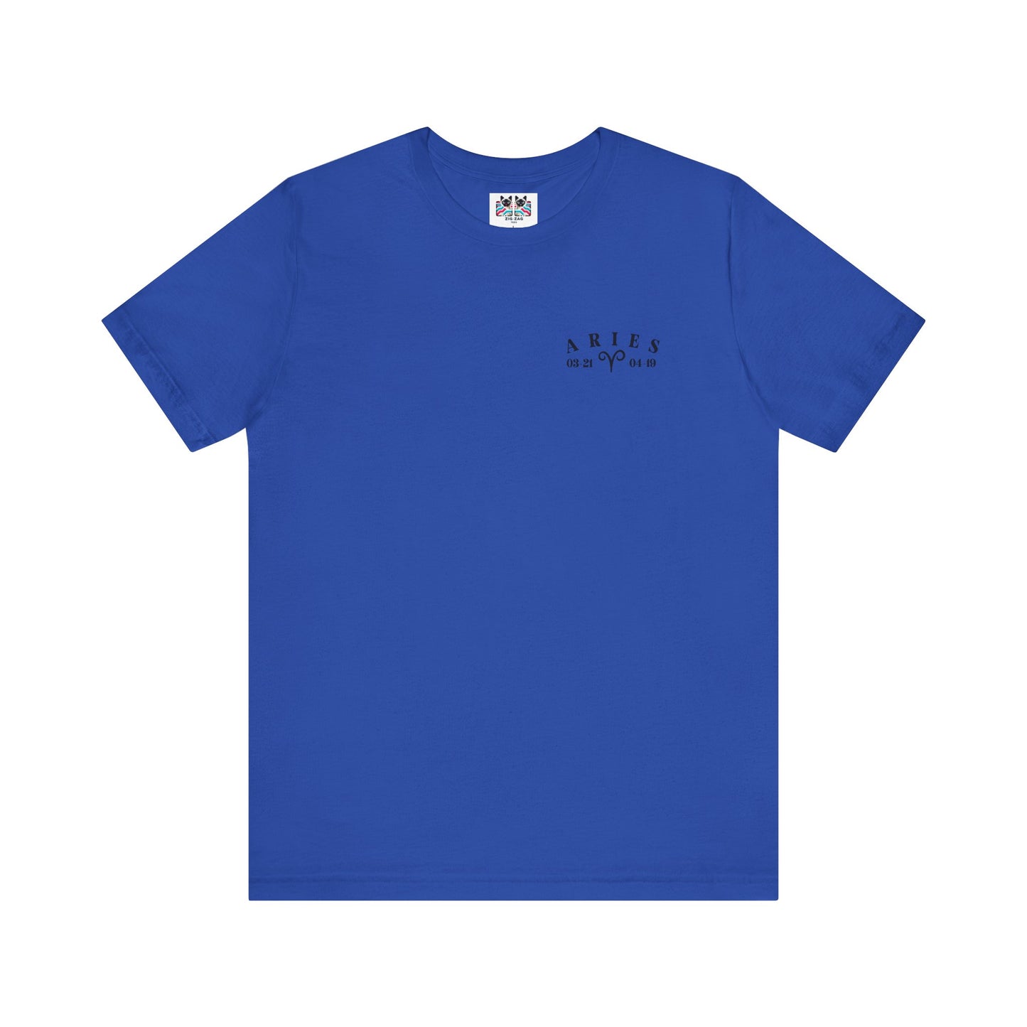 Aries Zodiac T-Shirt – Ram Head with Constellation and Floral Background