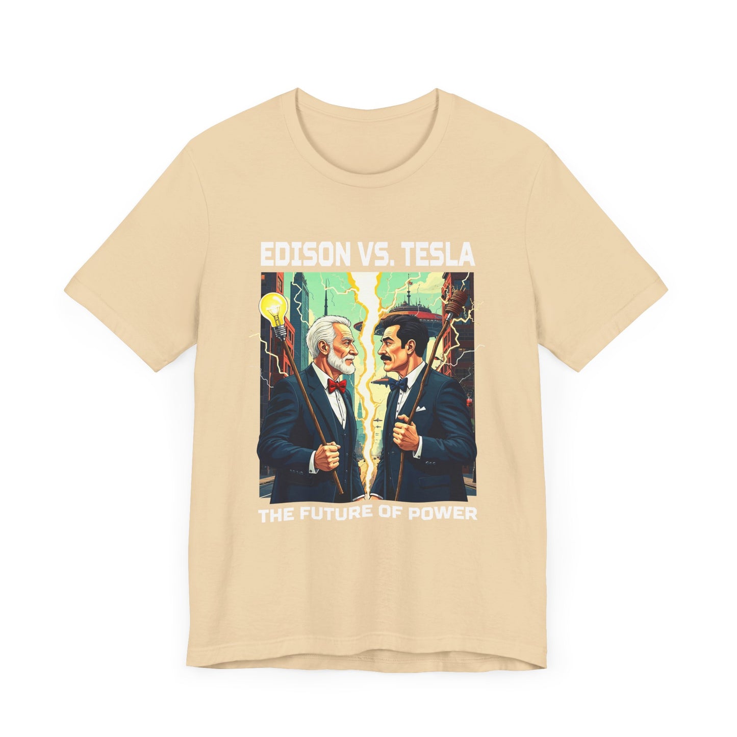 Edison vs Tesla Tee, Inventors Rivalry Shirt, Science History Graphic, Innovation Duel Top, Genius Clash Gift Shirt