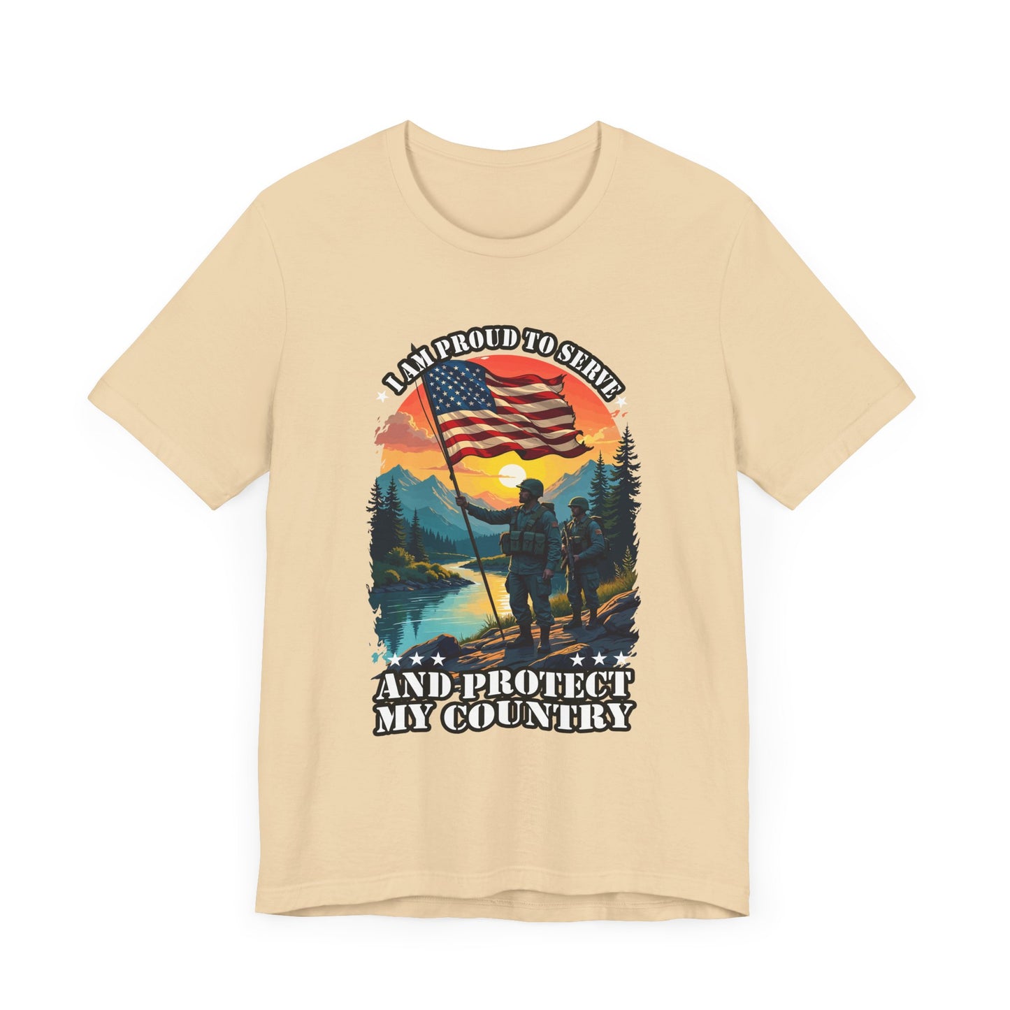 Proud to Serve and Protect My Country T-Shirt – Patriotic Military Graphic Tee