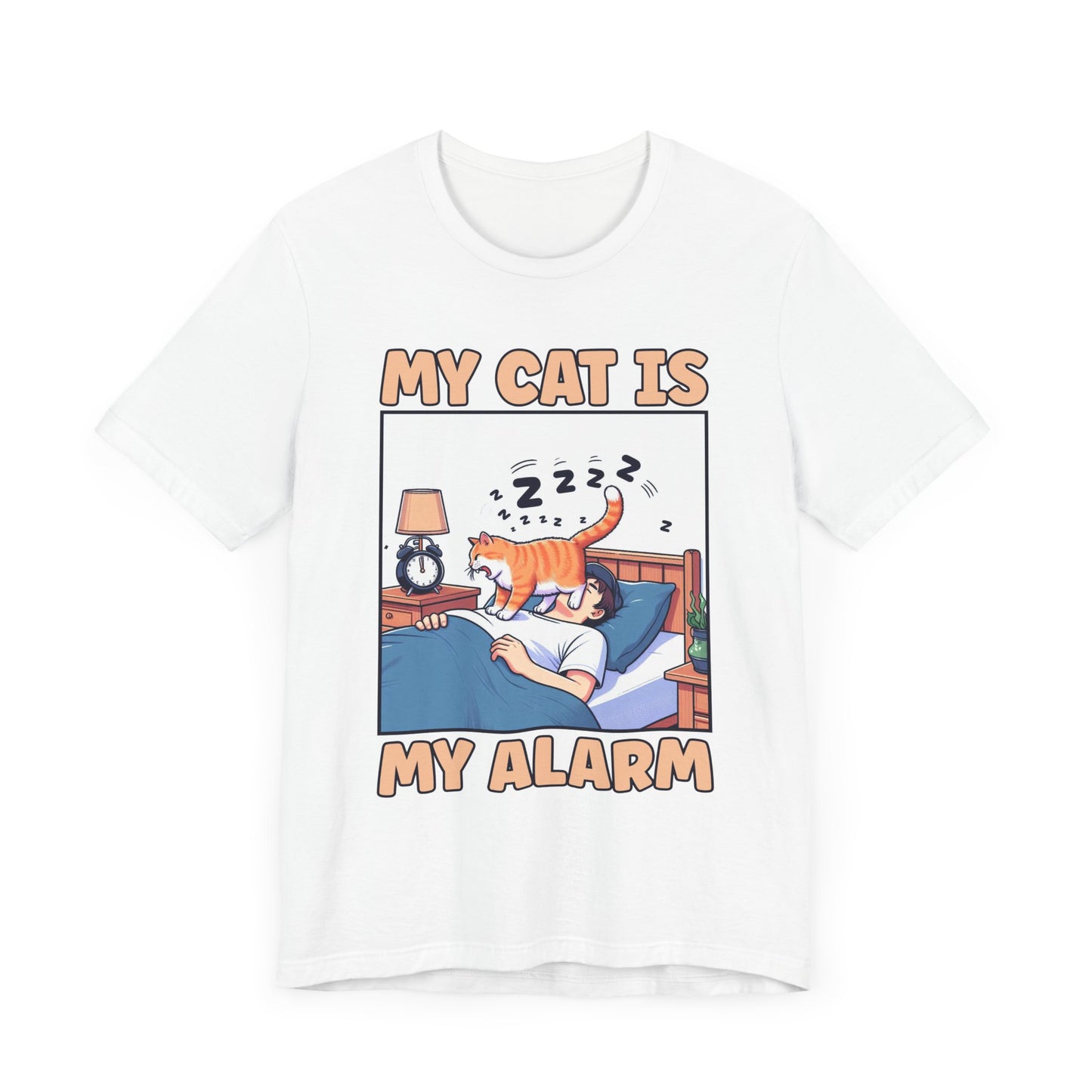 My Cat Is My Alarm Clock Shirt, Funny Cat Lover Tee, Pet Routine Humor T Shirt, Feline Morning Companion Apparel, Cute Cat Quote Top