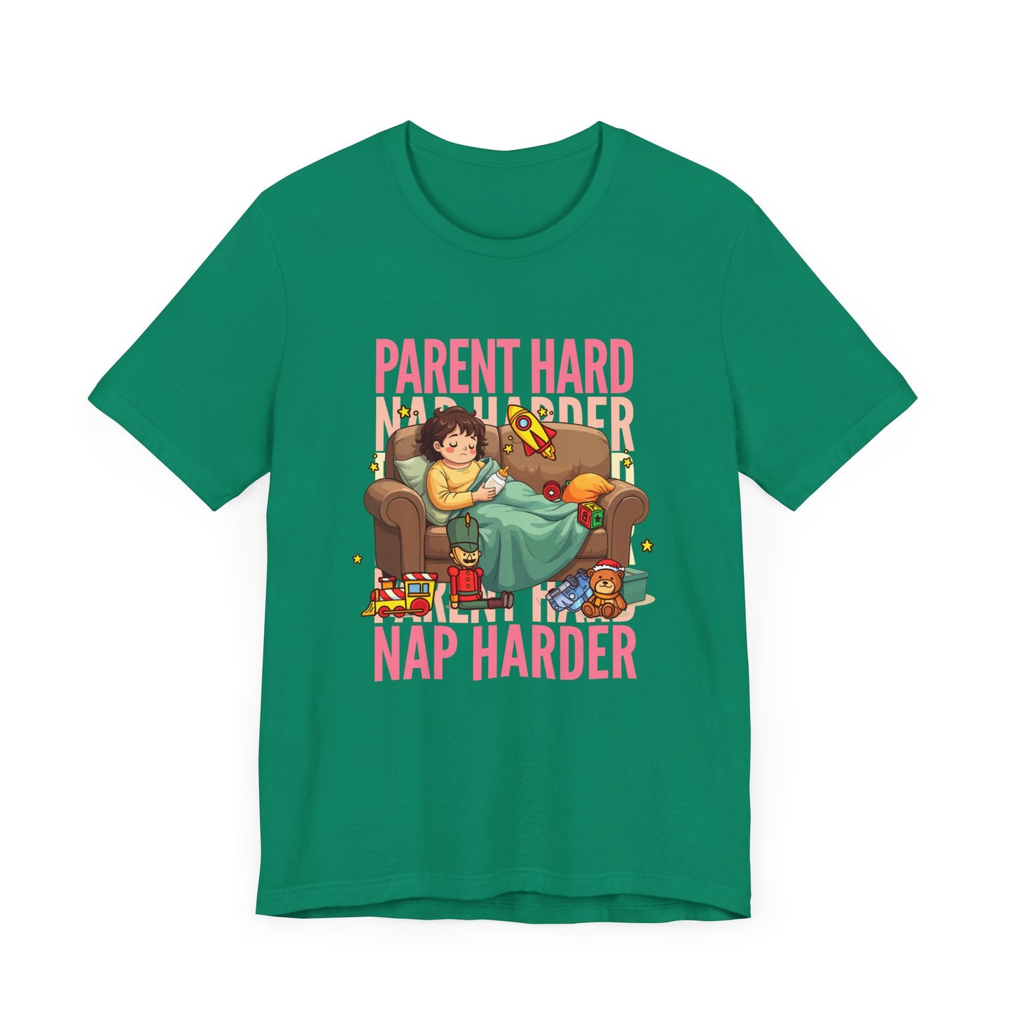 Parent Hard Nap Harder Tee, Funny Parenting Life Shirt, Tired Parent Graphic Tee, Sleepless Caregiver Top, Family Survival Gift