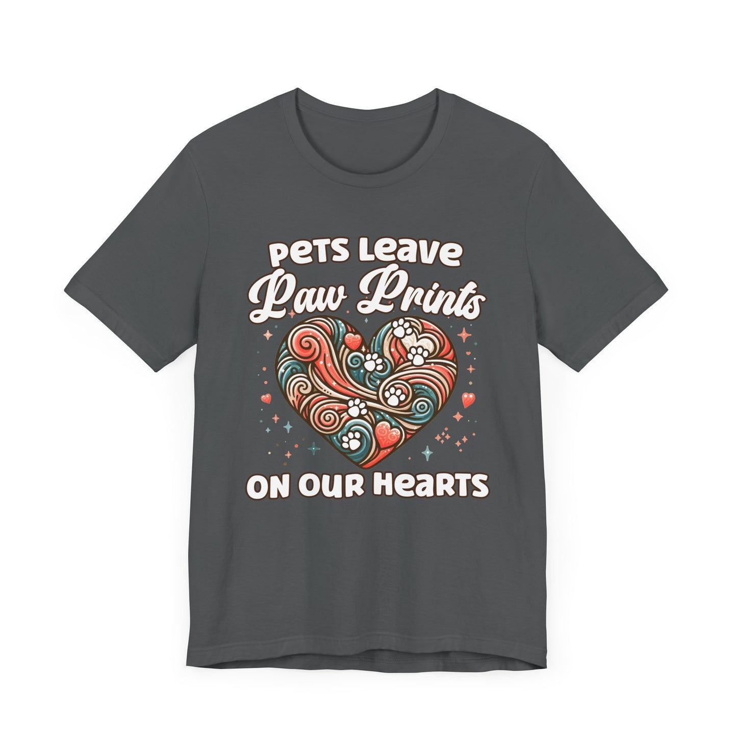 Pets Leave Paw Prints on Our Hearts | Abstract Heart Graphic T-Shirt