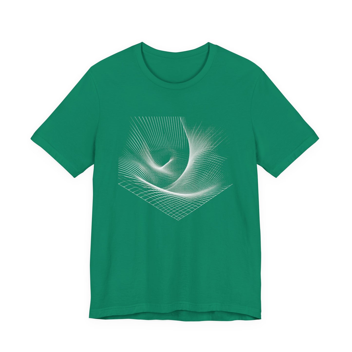 Grid Distortion – Abstract Warped Grid Pattern Graphic T-Shirt