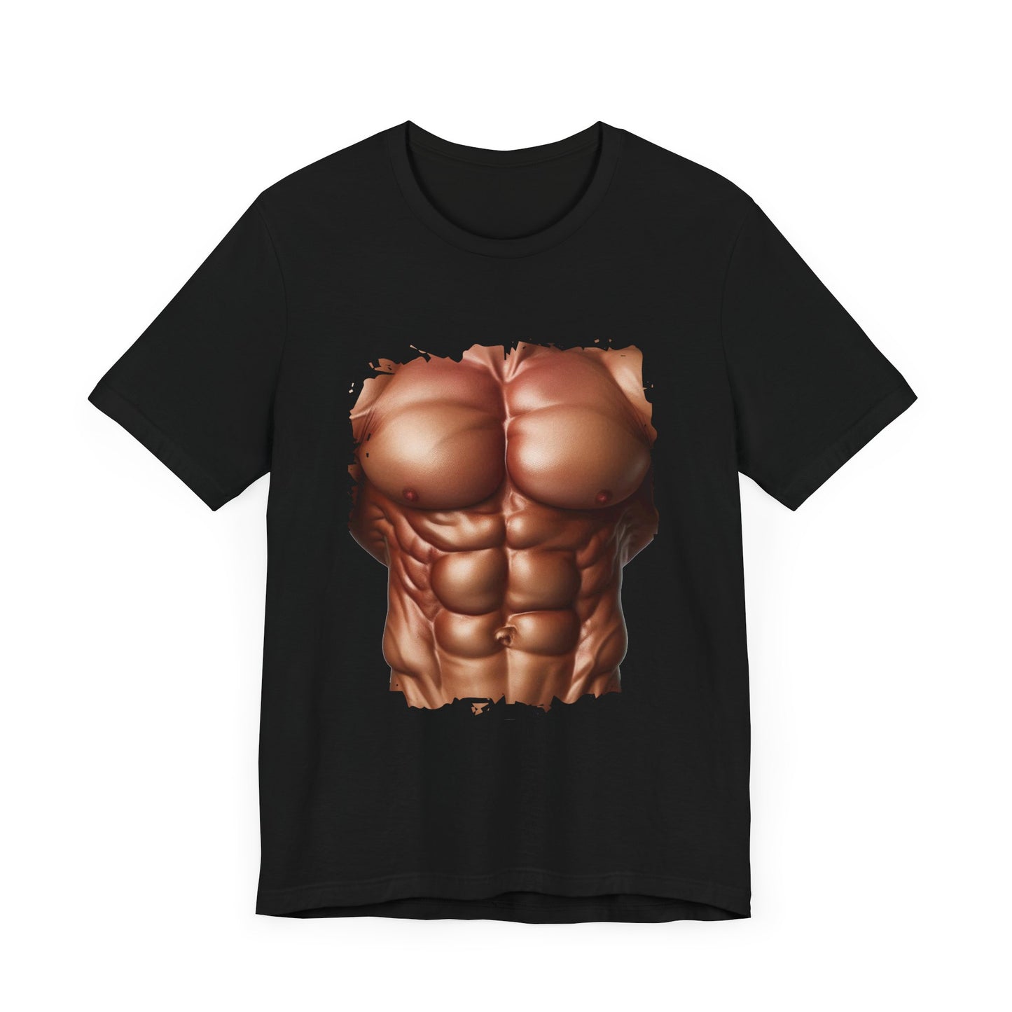 Chest Six Pack Abs Shirt, Muscles Bodybuilder Tee, Printed Gym T Shirt, Fitness Buff Costume Apparel, Fake Abs Funny Graphic Top