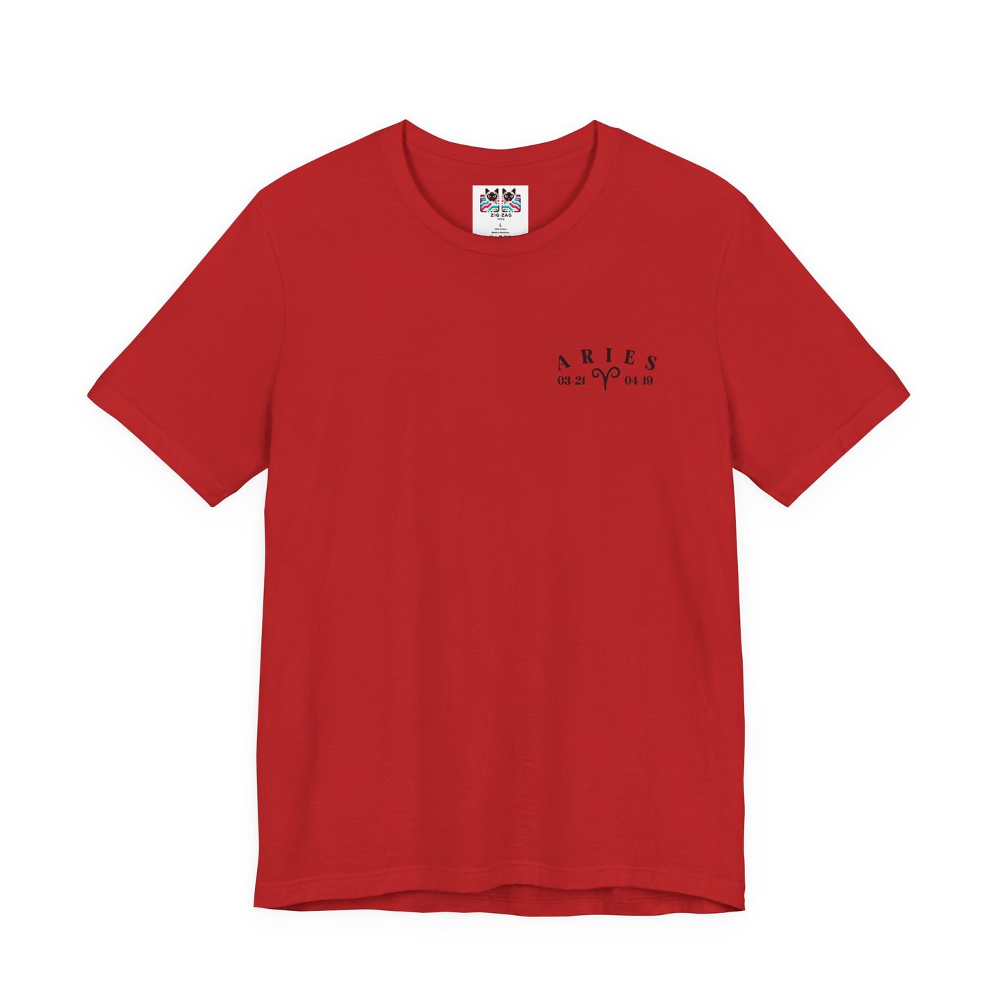 Aries Zodiac T-Shirt – Ram Head with Constellation and Floral Background