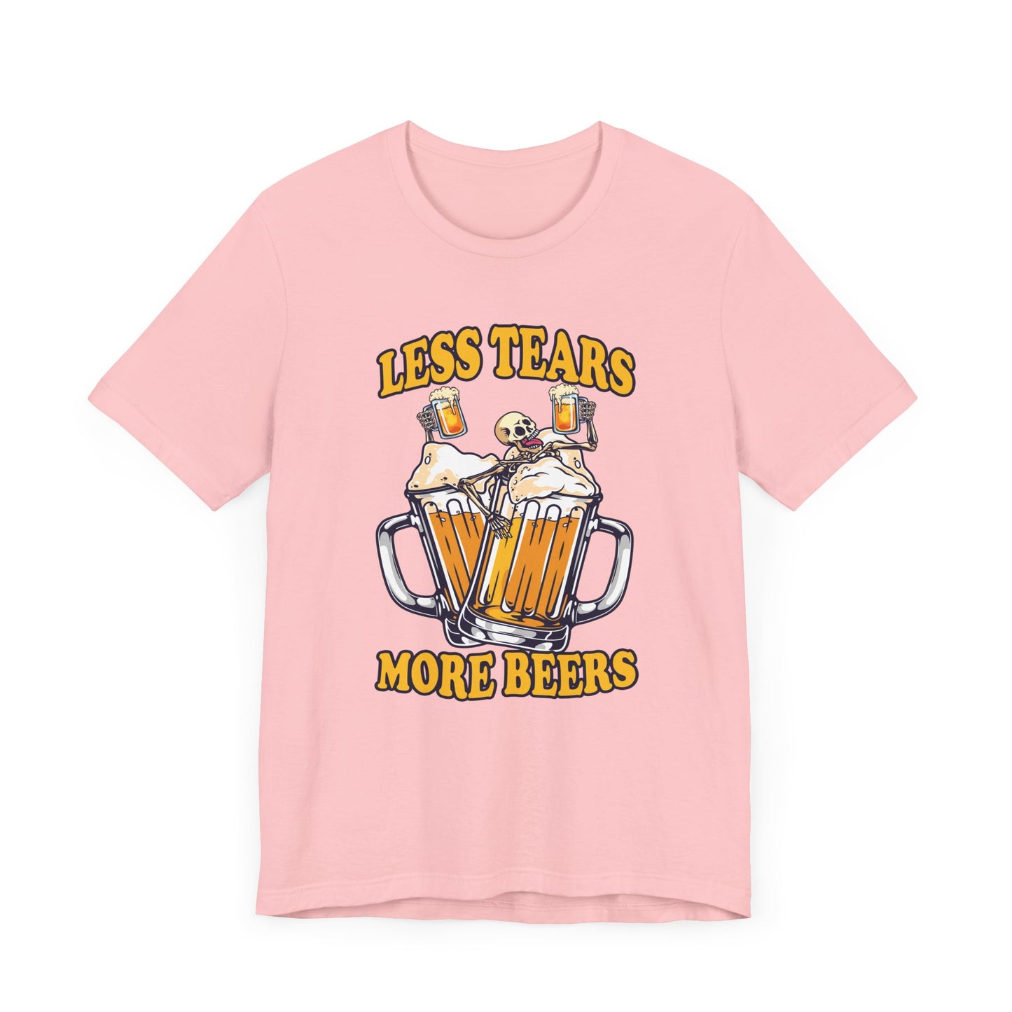 Less Tears More Beers Tee, Beer Lover Humor Shirt, Pub Life Graphic Tee, Funny Alcohol Mood Top, Chill and Cheer Gift